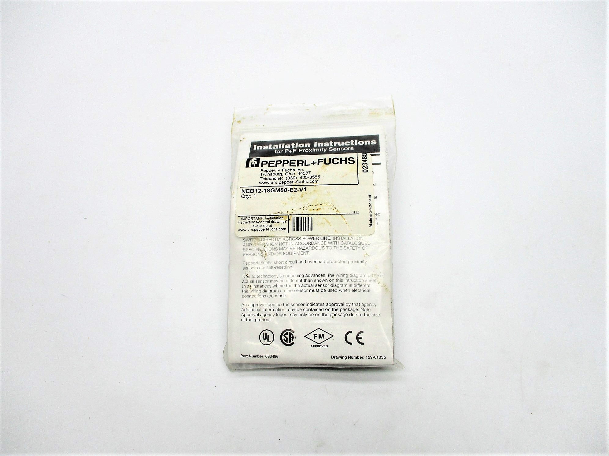 PEPPERL+FUCHS NEB12-18GM50-E2-V1 NSMP