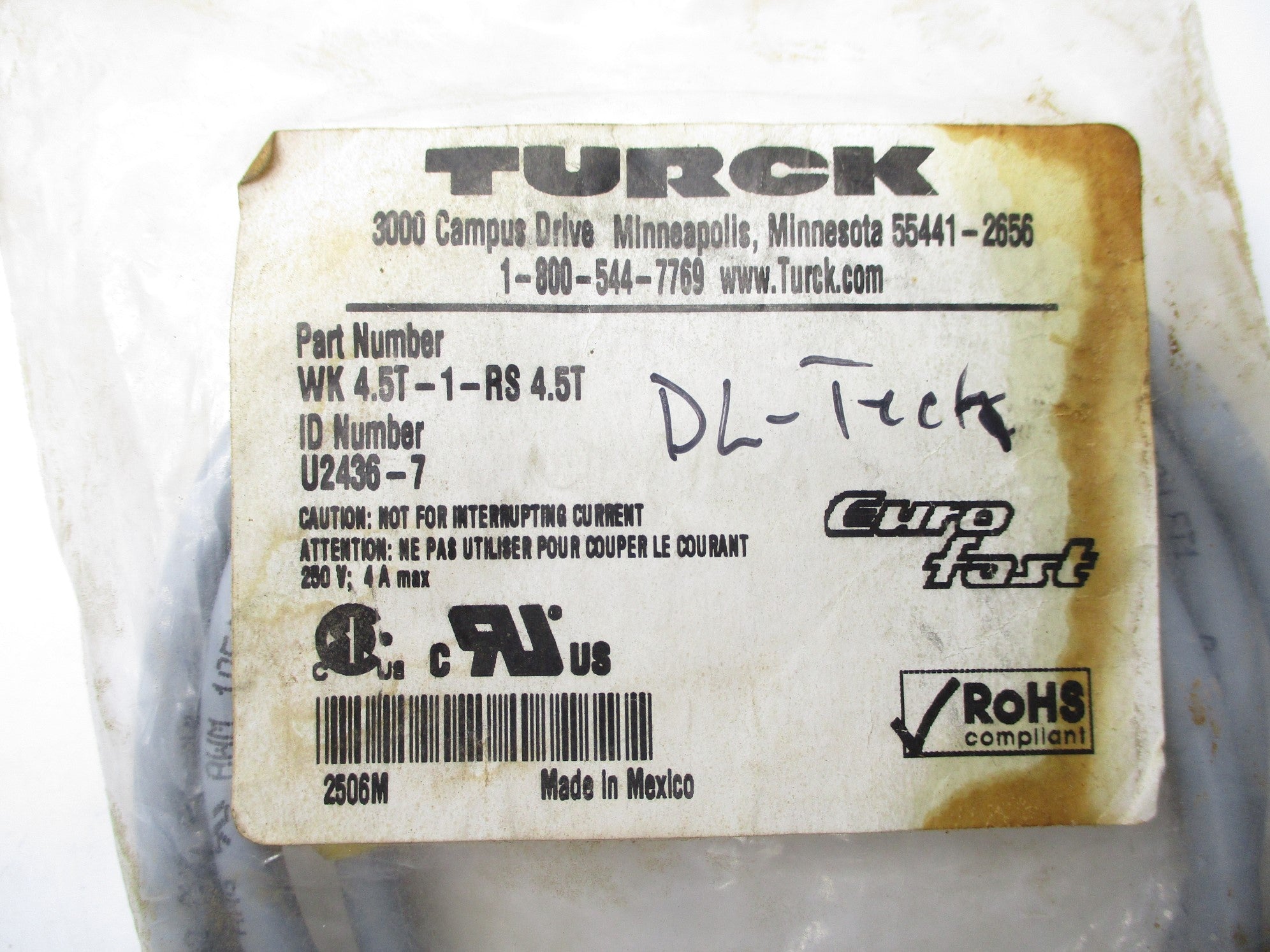TURCK WK4.5T-1-RS4.5T NSMP