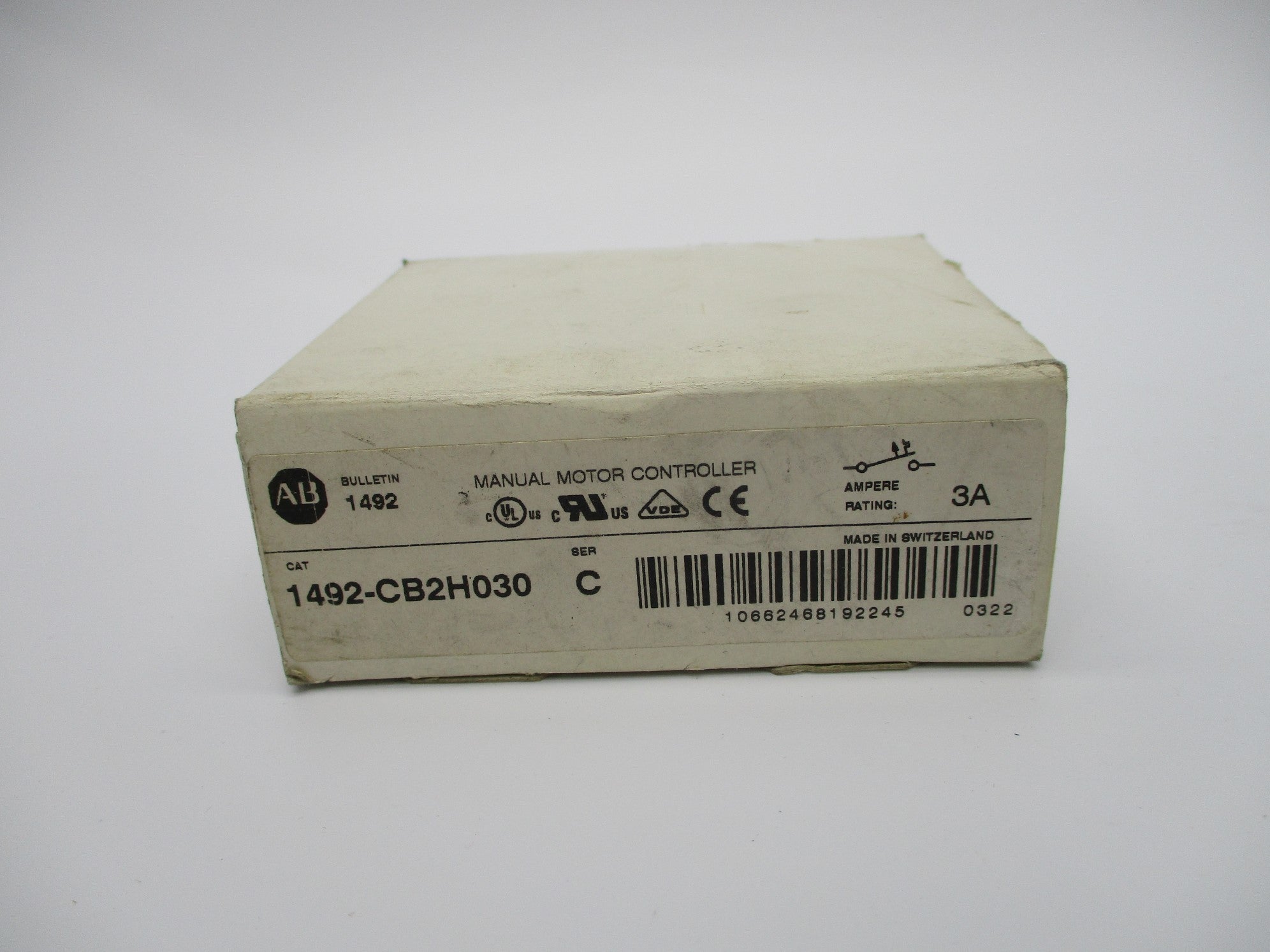ALLEN BRADLEY 1492-CB2H030 SER. C 3A 277V (WH) NSMP