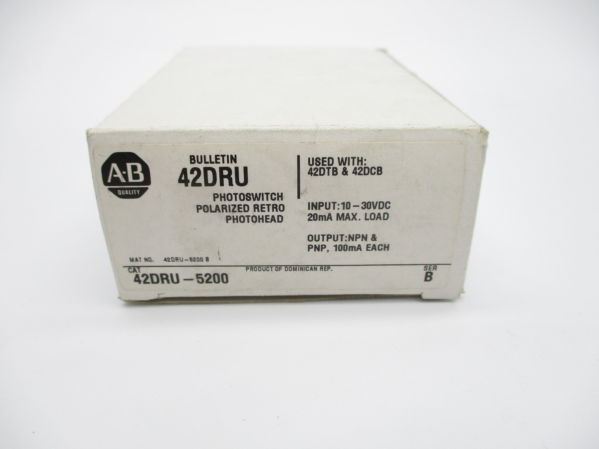 ALLEN BRADLEY 42DRU-5200 SER. B 10-30VDC (WH) NSMP