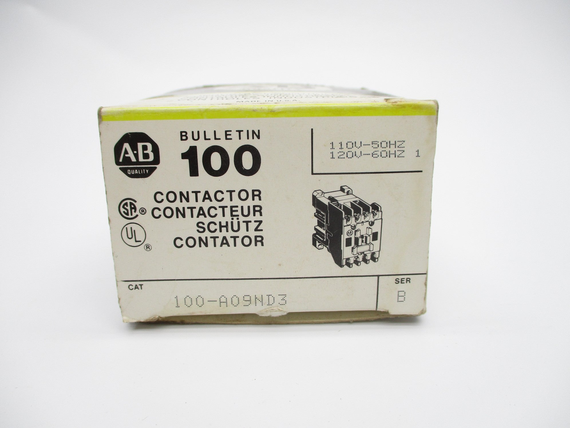 ALLEN BRADLEY 100-A09ND3 SER. B 110/120V (BK/YL) NSMP