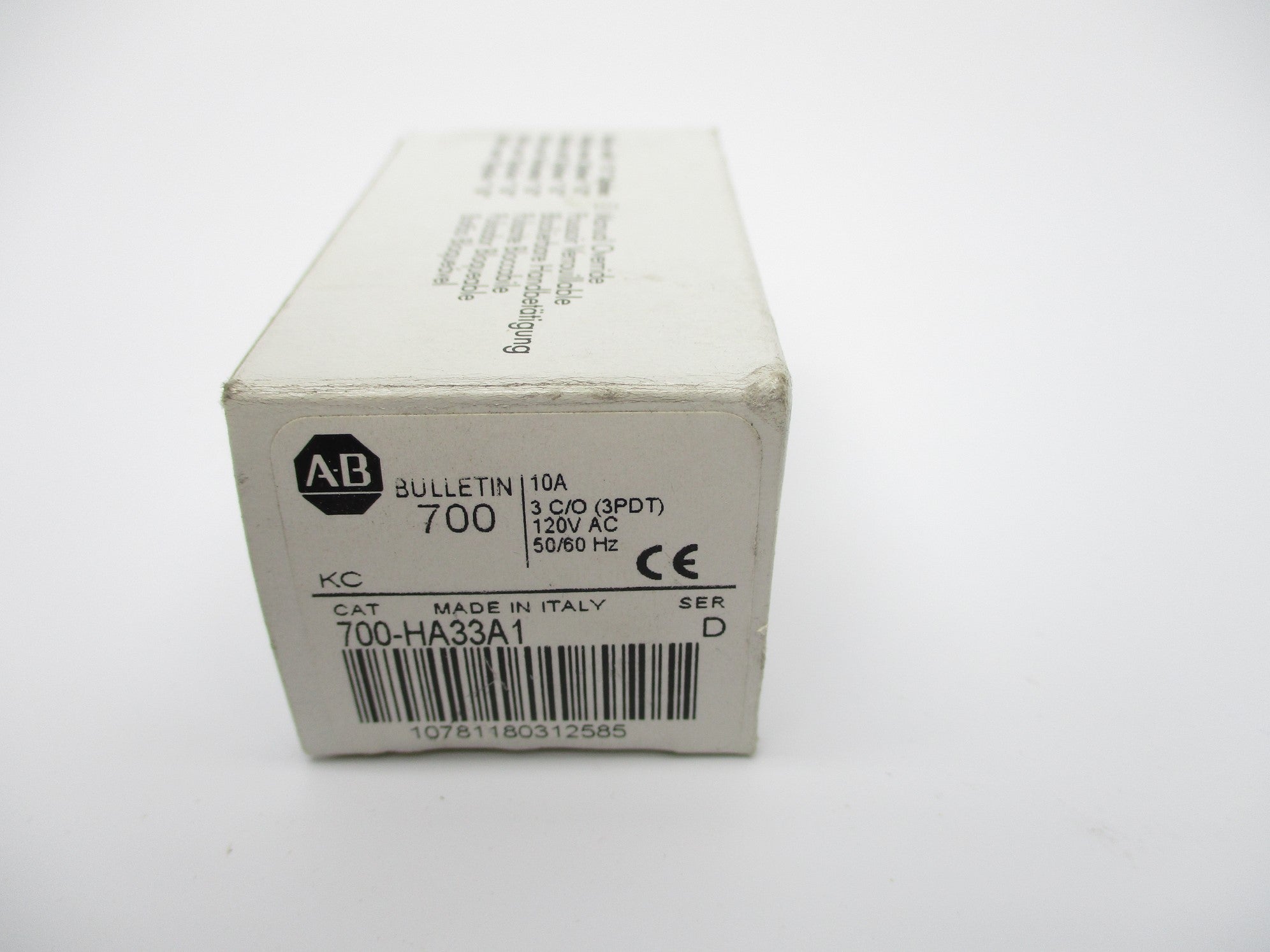 ALLEN BRADLEY 700-HA33A1 SER. D 120VAC 10A (WH) NSMP