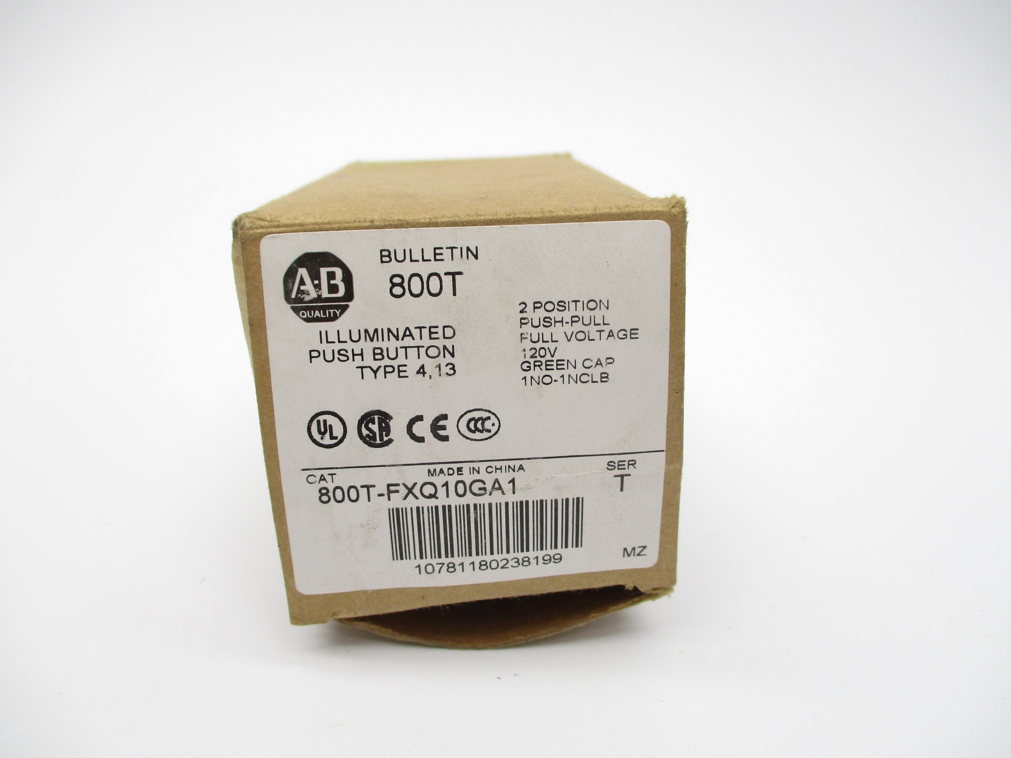 ALLEN BRADLEY 800T-FXQ10GA1 SER. T (BR/WH) NSMP