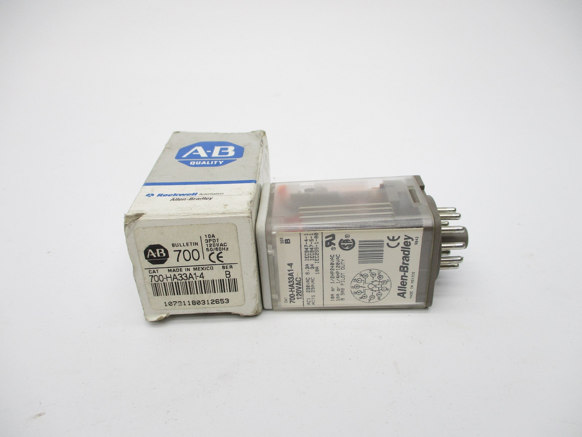 ALLEN BRADLEY 700-HA33A1-4 SER. B 10A 120V (GY/BL) NSMP