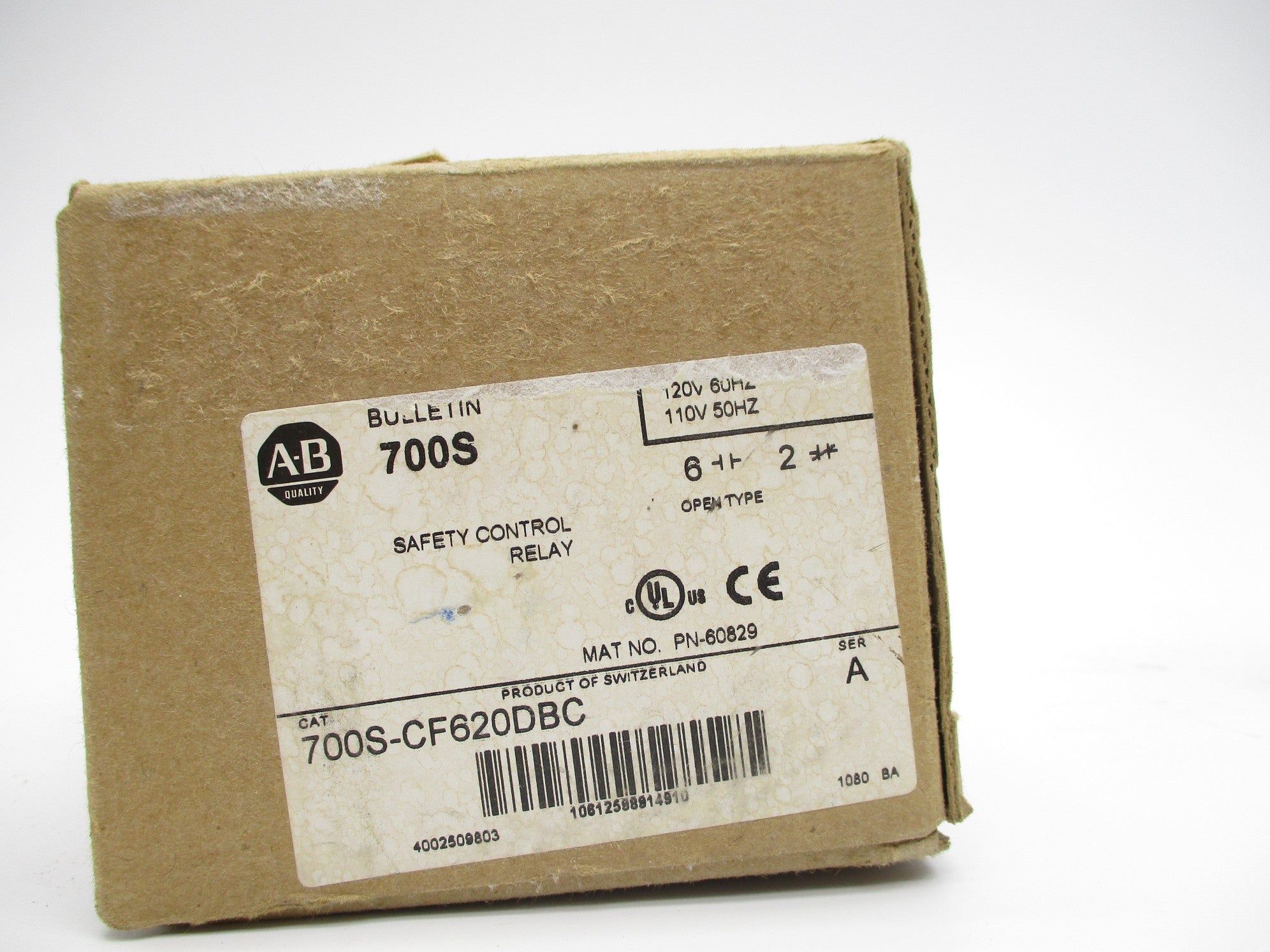 ALLEN BRADLEY 700S-CF620DBC SER. A 110/120V (BR/WH) NSMP
