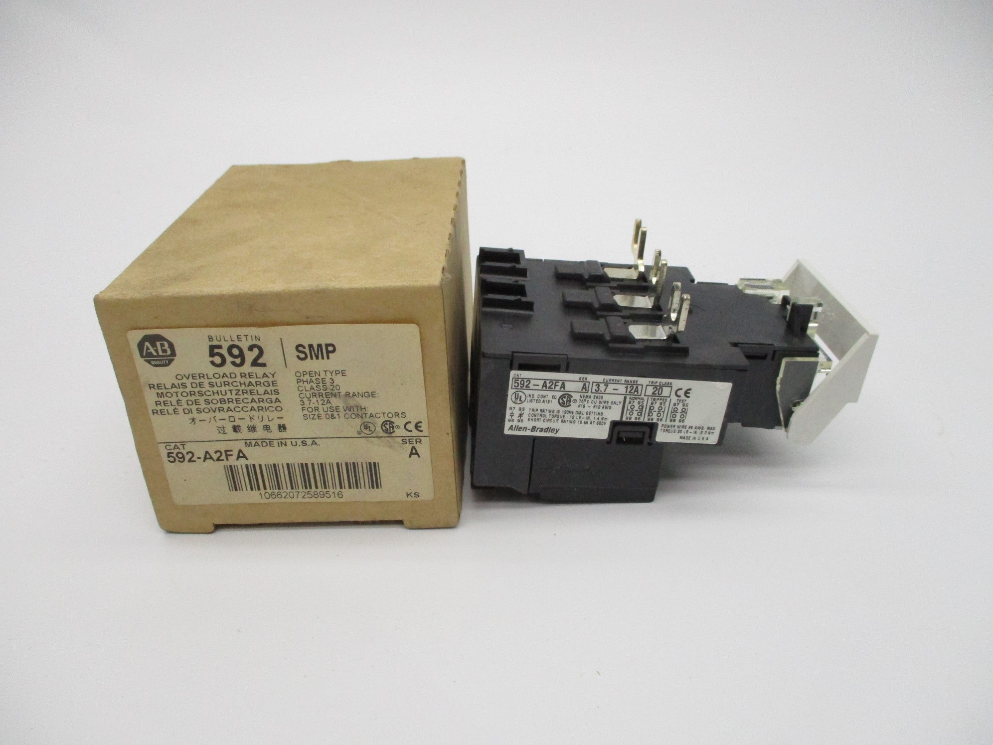 ALLEN BRADLEY 592-A2FA SER. A 3.7-12A (BR/WH) NSMP