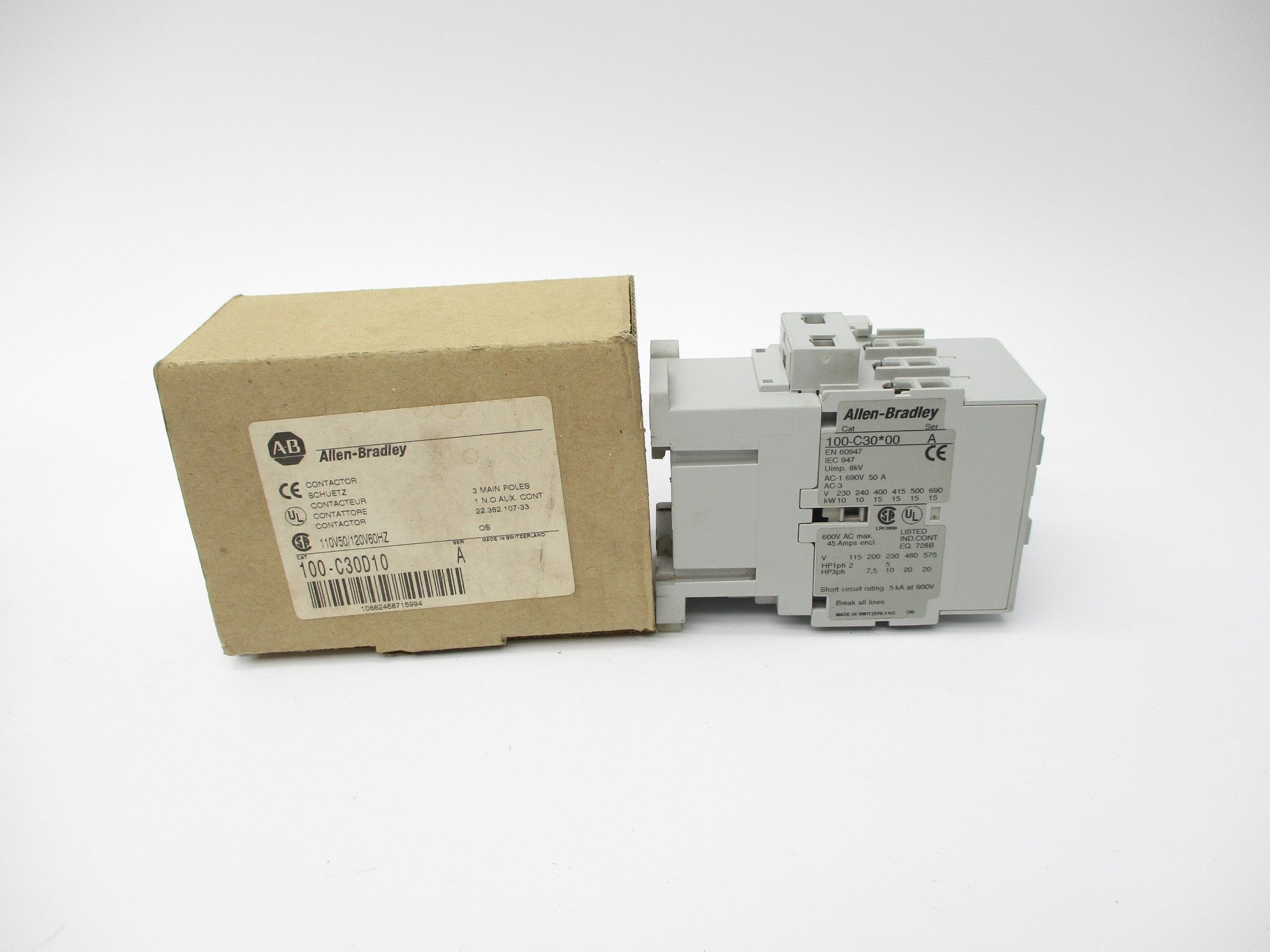 ALLEN BRADLEY 100-C30D10 SER. A 110/120V (BR/WH) NSMP