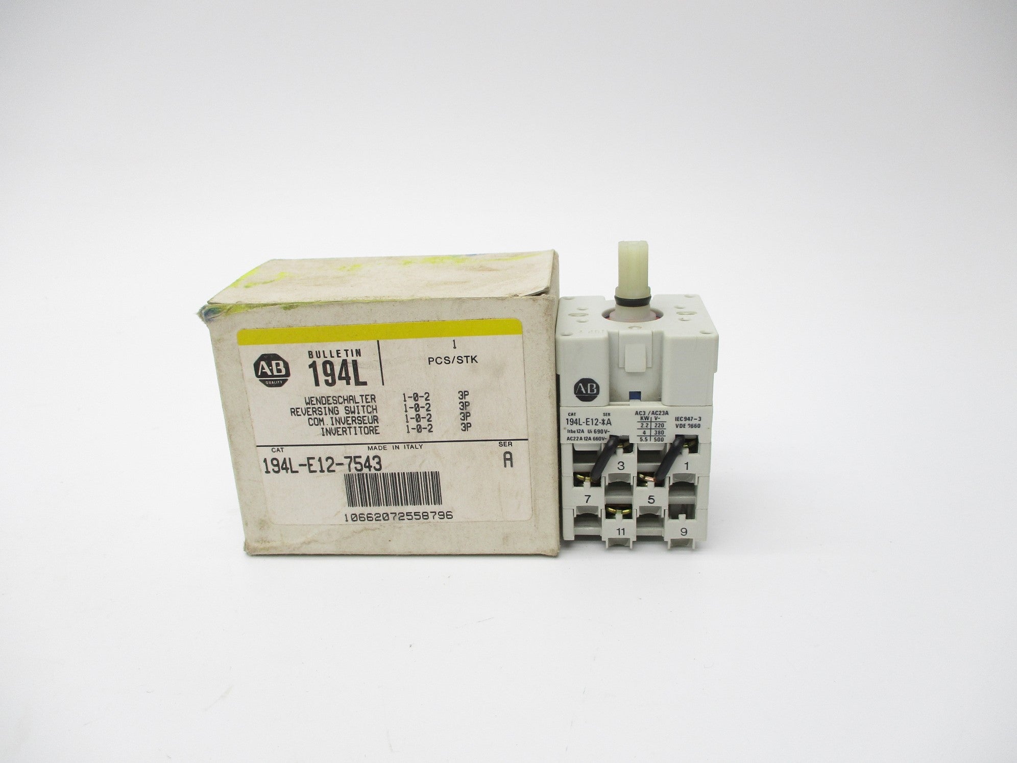 ALLEN BRADLEY 194L-E12-7543 SER. A (WH/YL) NSMP