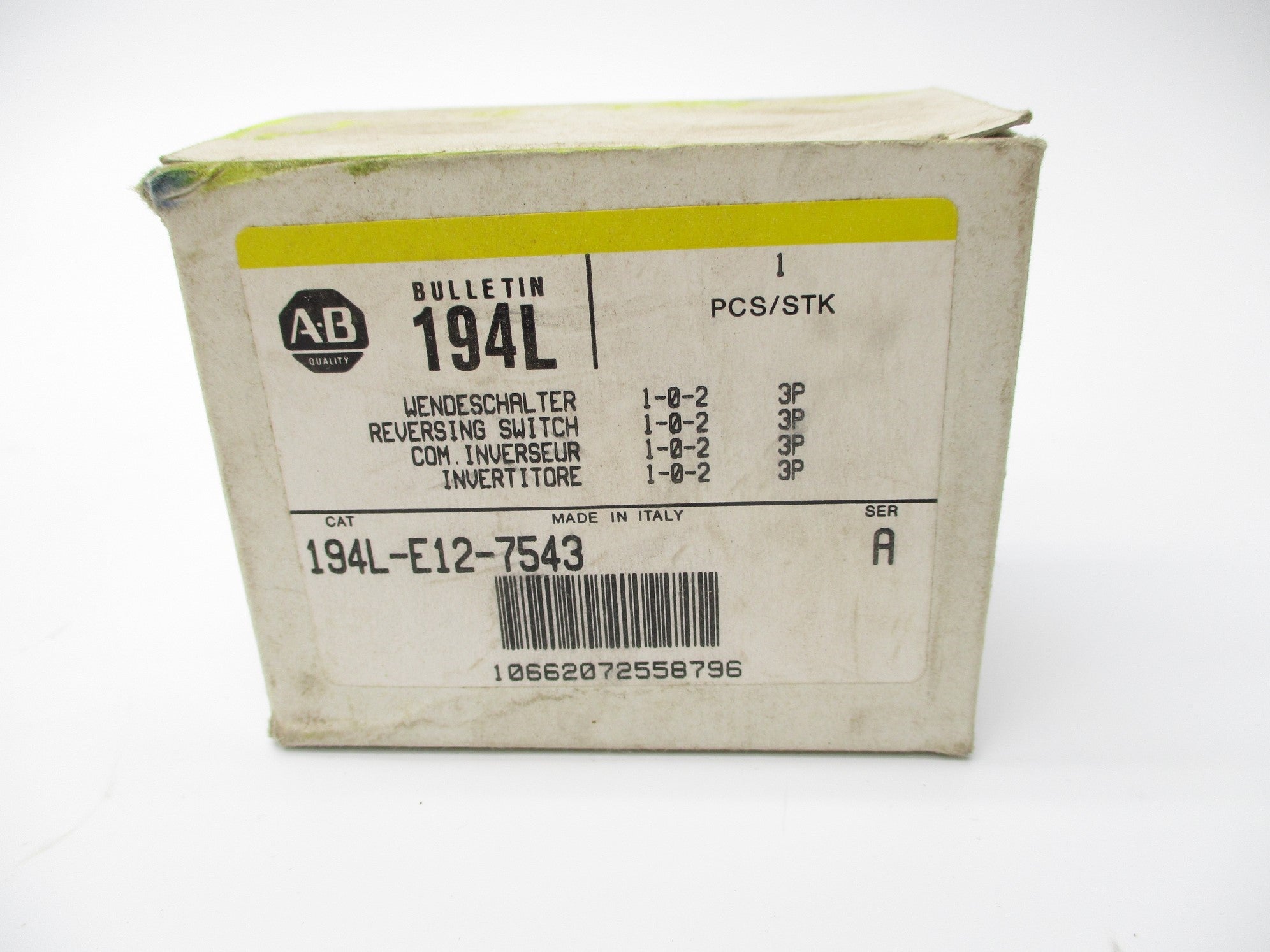 ALLEN BRADLEY 194L-E12-7543 SER. A (WH/YL) NSMP