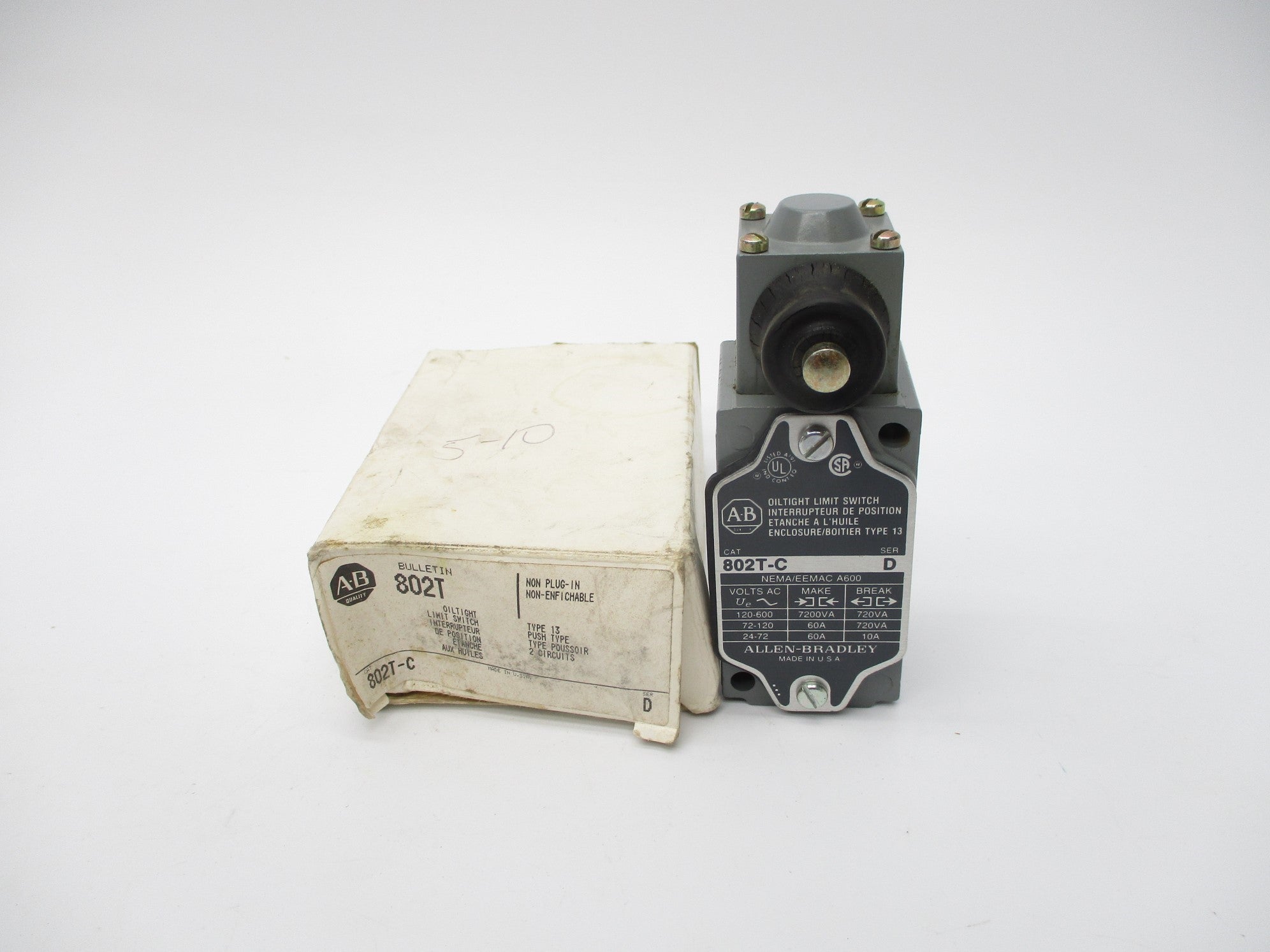 ALLEN BRADLEY 802T-C SER. D (WH) NSMP