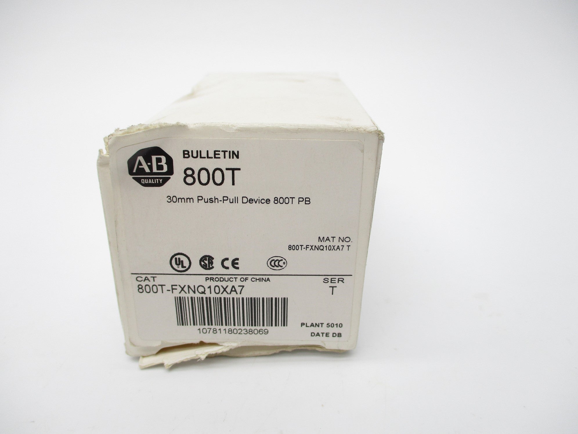 ALLEN BRADLEY 800T-FXNQ10XA7 SER. T (WH) NSMP