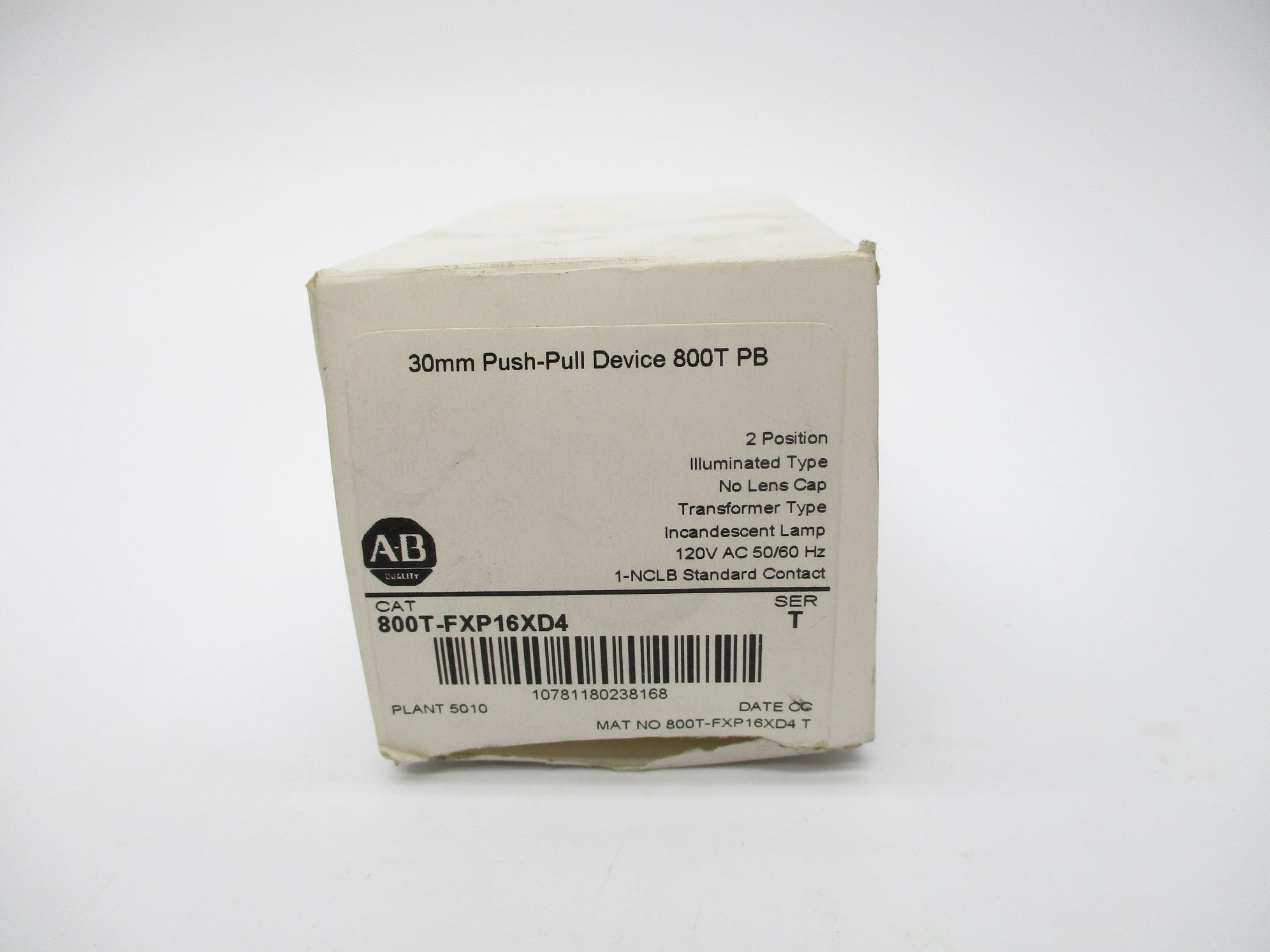 ALLEN BRADLEY 800T-FXP16XD4 SER. T (WH) NSMP