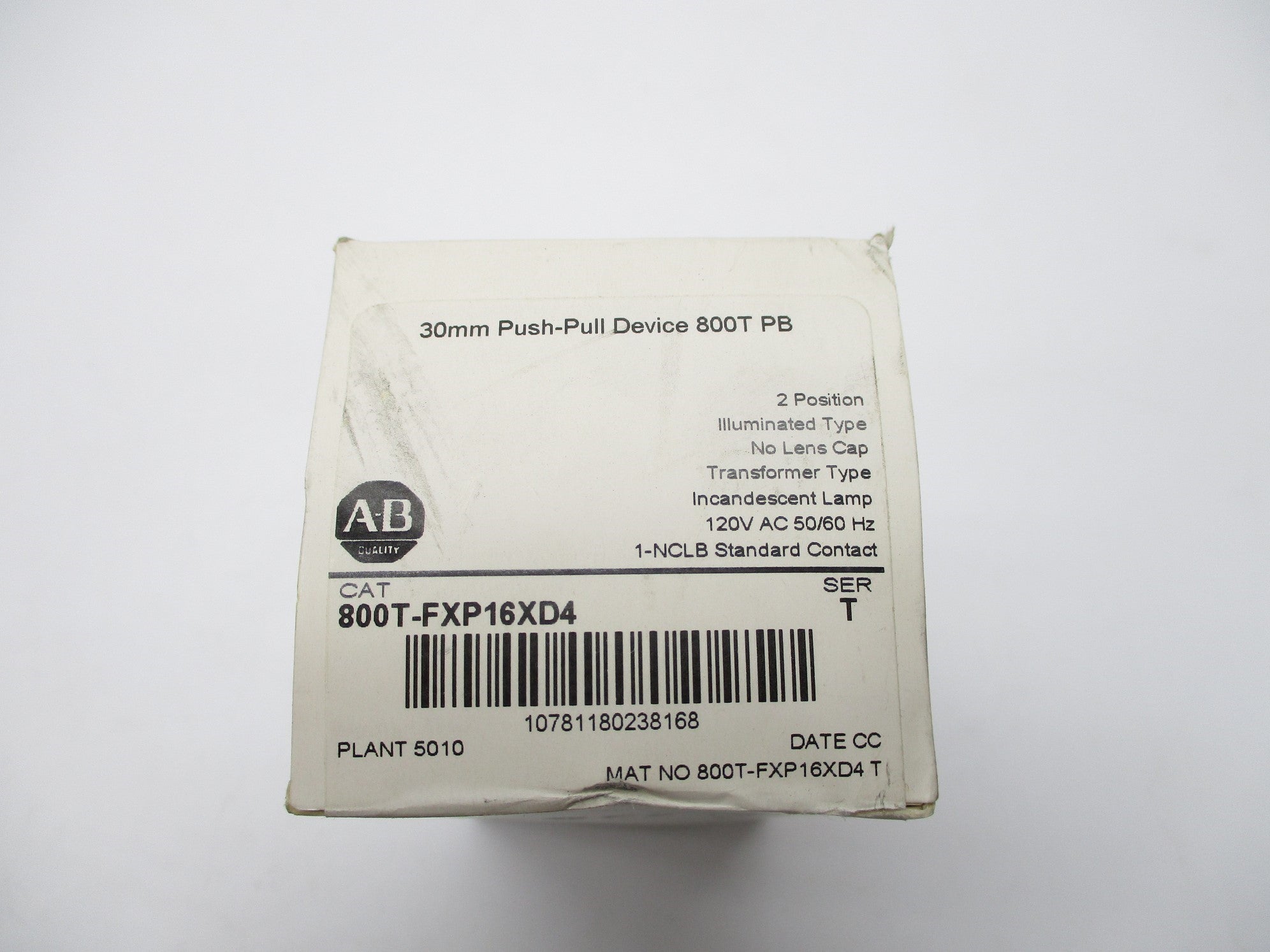 ALLEN BRADLEY 800T-FXP16XD4 SER. T (WH) NSFS