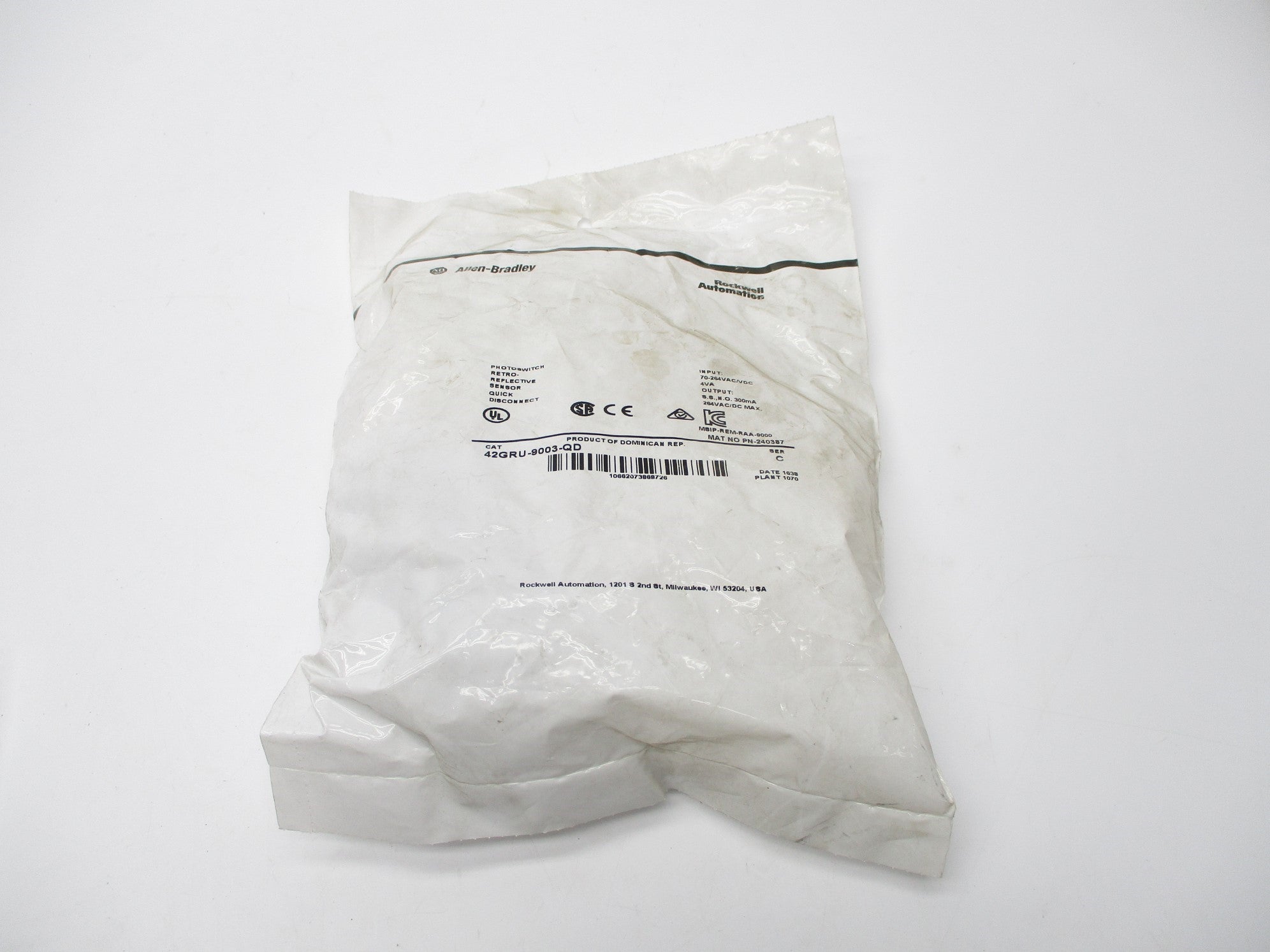 ALLEN BRADLEY 42GRU-9003-QD SER. C 70-264VAC/DC NSMP