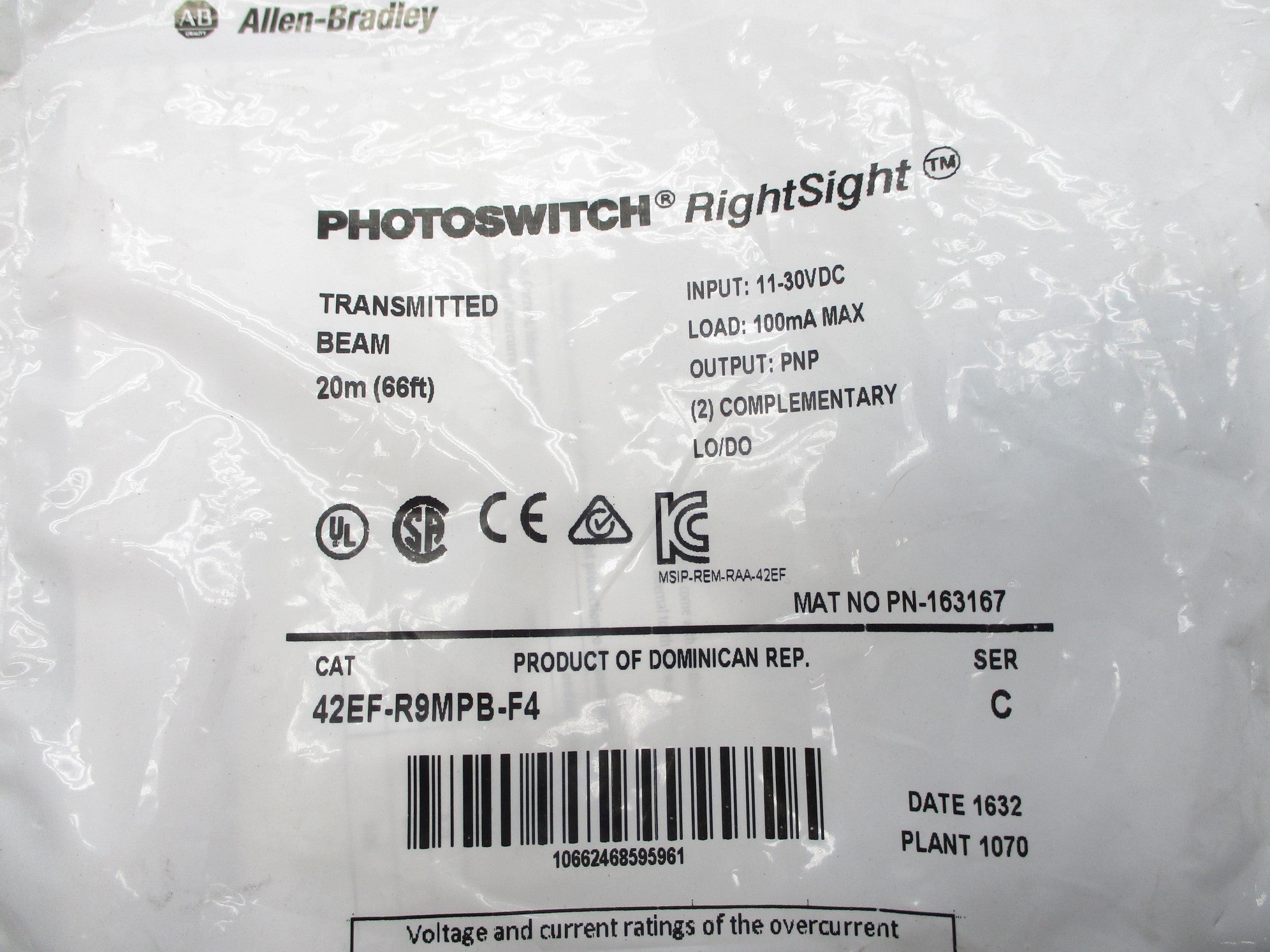 ALLEN BRADLEY 42EF-R9MPB-F4 SER. C NSMP