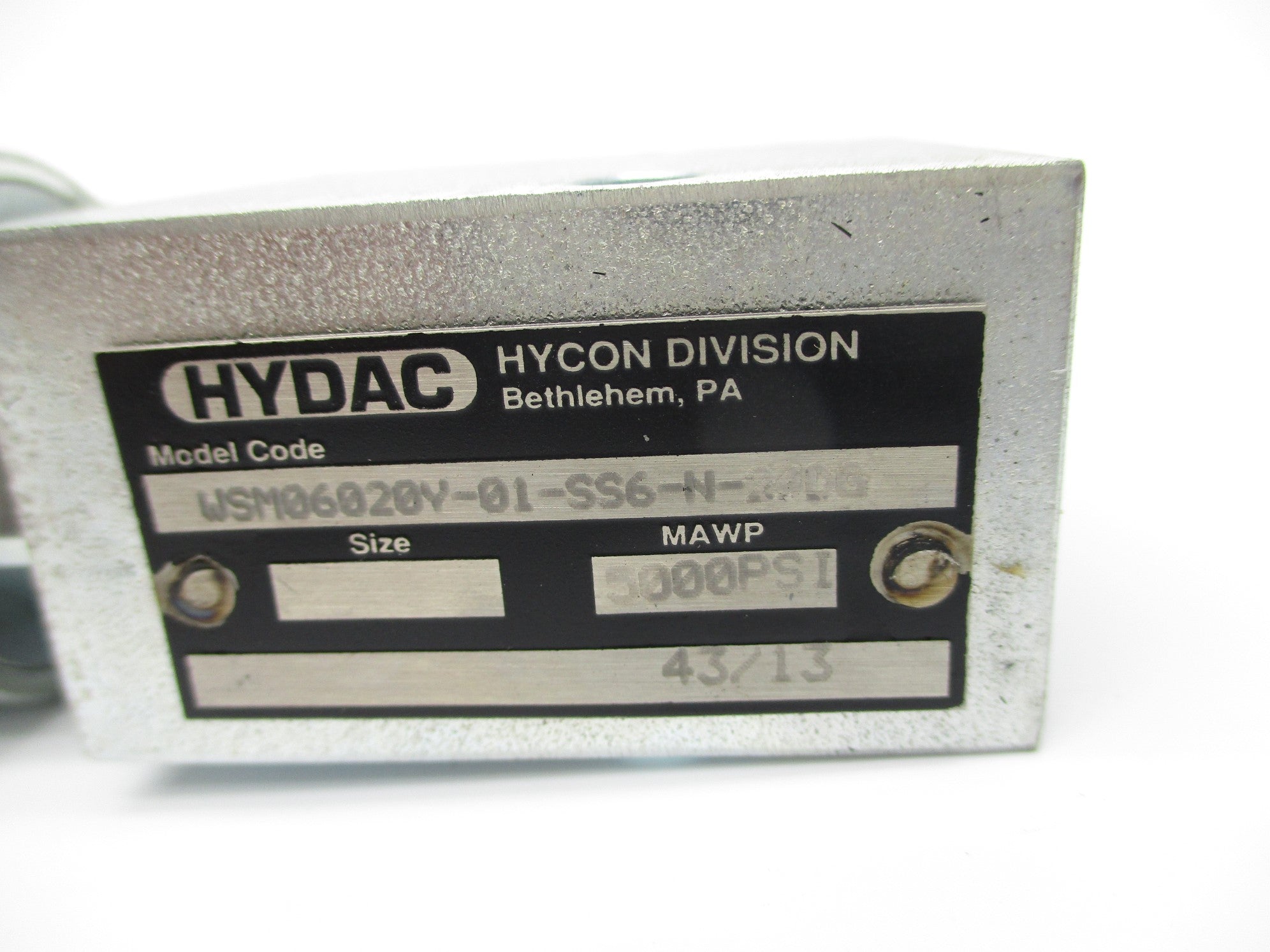 HYDAC WSM06020V-01-SS6-N-24DG NSNP