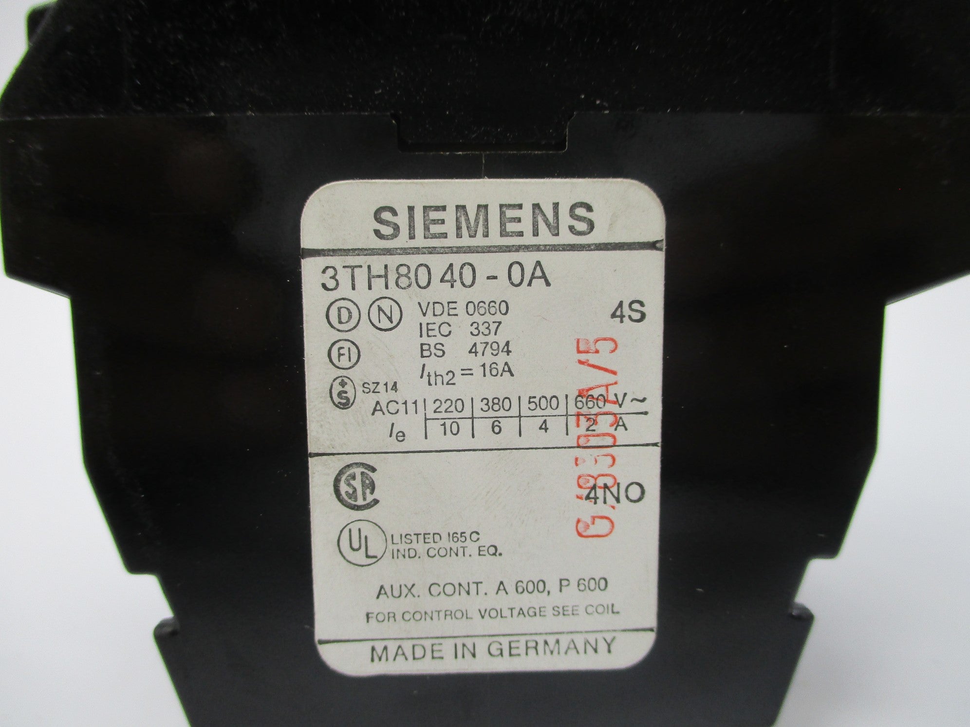 SIEMENS 3TH8040-0A 220/264V NSNP