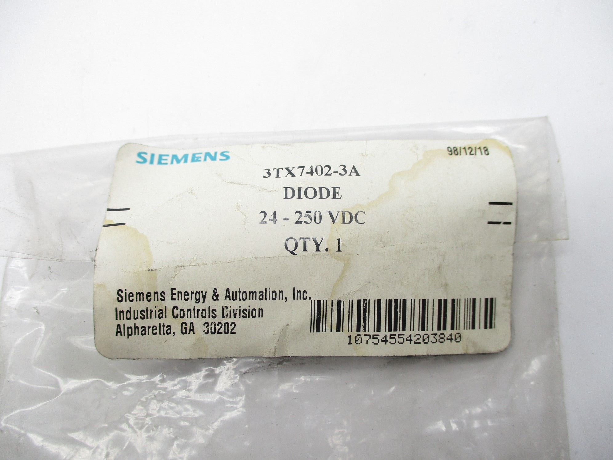 SIEMENS 3TX7402-3A 24-250VDC NSMP