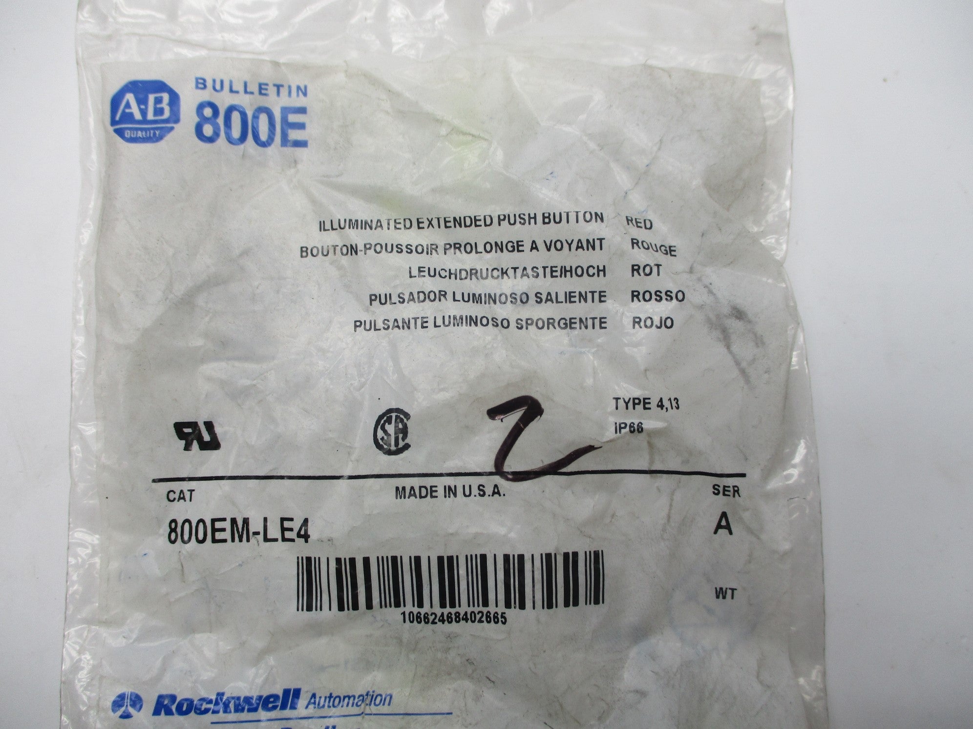 ALLEN BRADLEY 800EM-LE4 SER. A NSMP