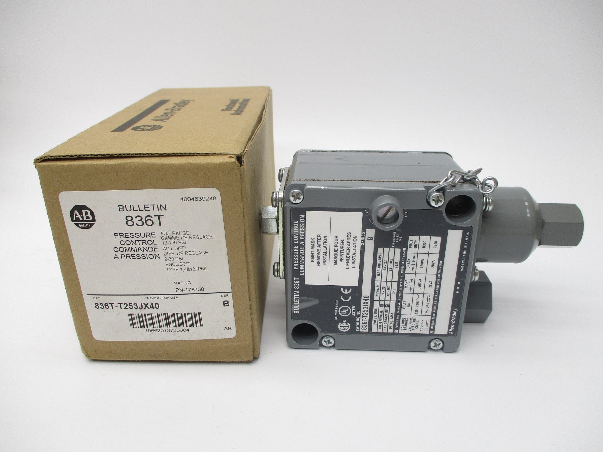 ALLEN BRADLEY 836T-T253JX40 SER. B (BR/WH) NSMP