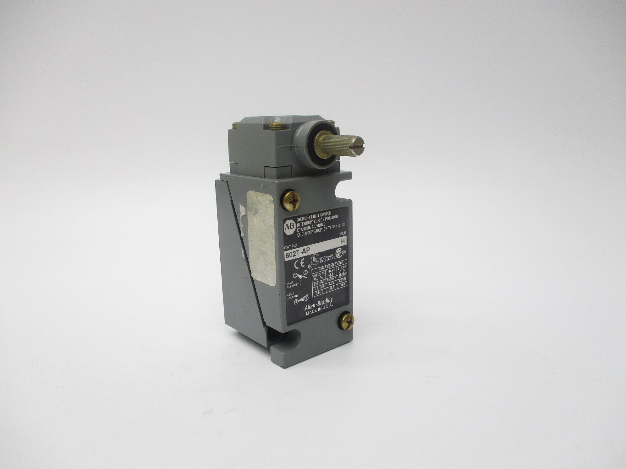 ALLEN BRADLEY 802T-AP SER. H 120-600VAC 60A NSNP