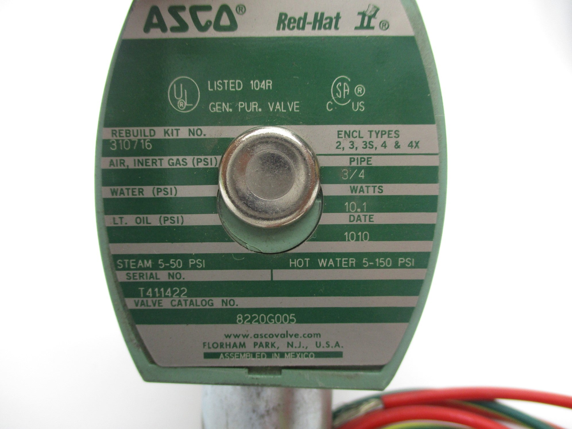 ASCO 8220G005 120/60 110/50 NSNP