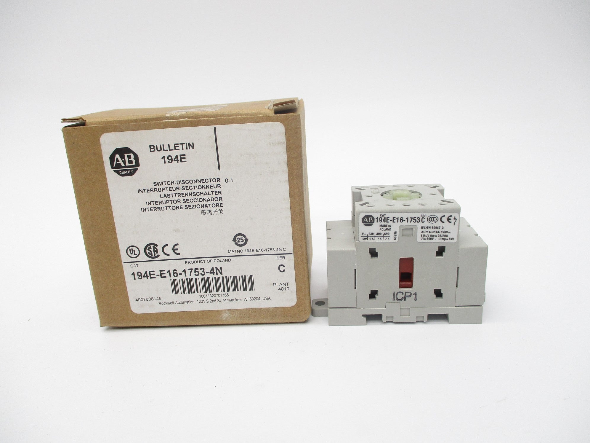 ALLEN BRADLEY 194E-E16-1753-4N SER. C (BR/WH) NSMP