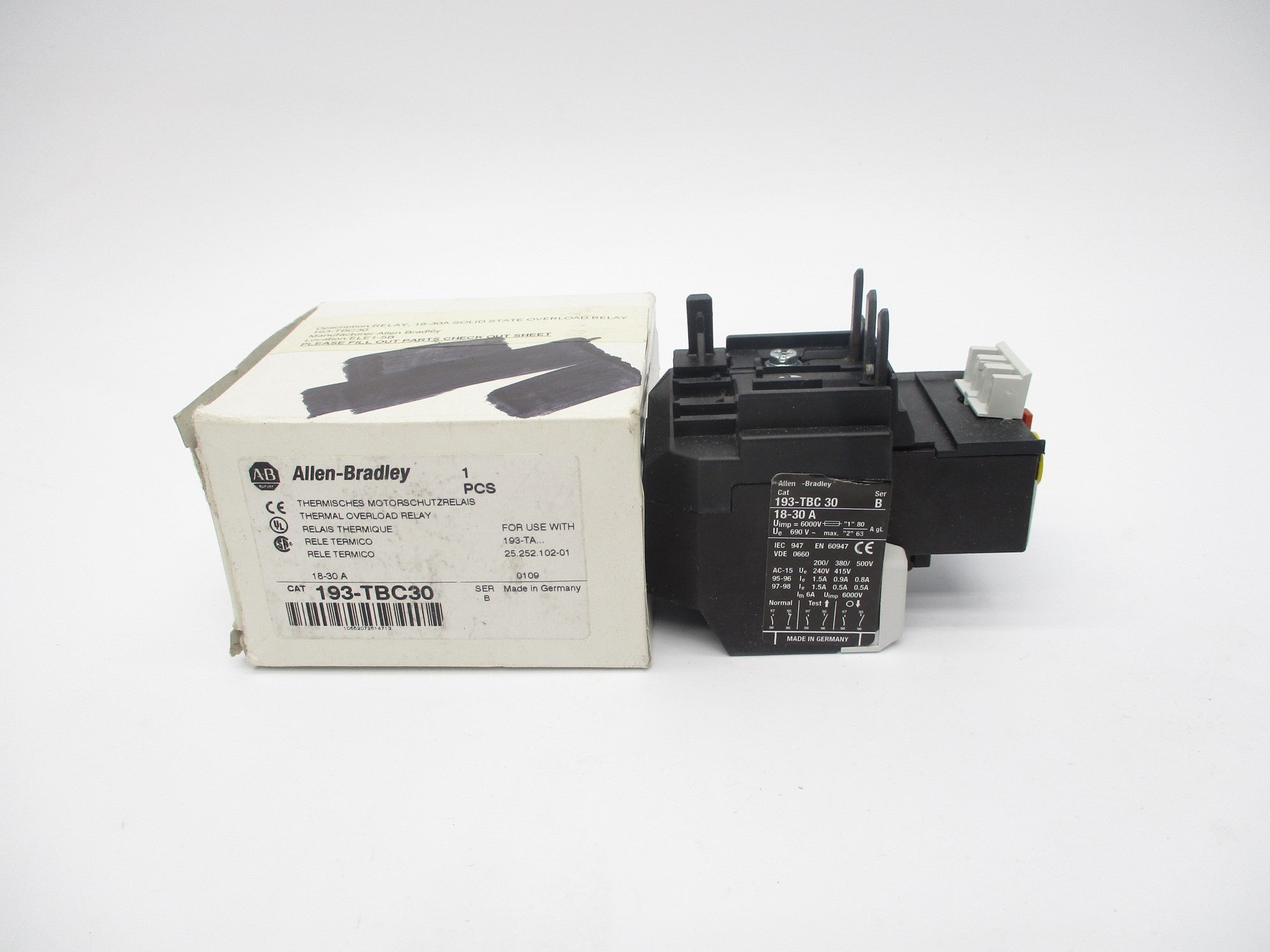ALLEN BRADLEY 193-TBC30 SER. B 18-30A (WH) NSMP