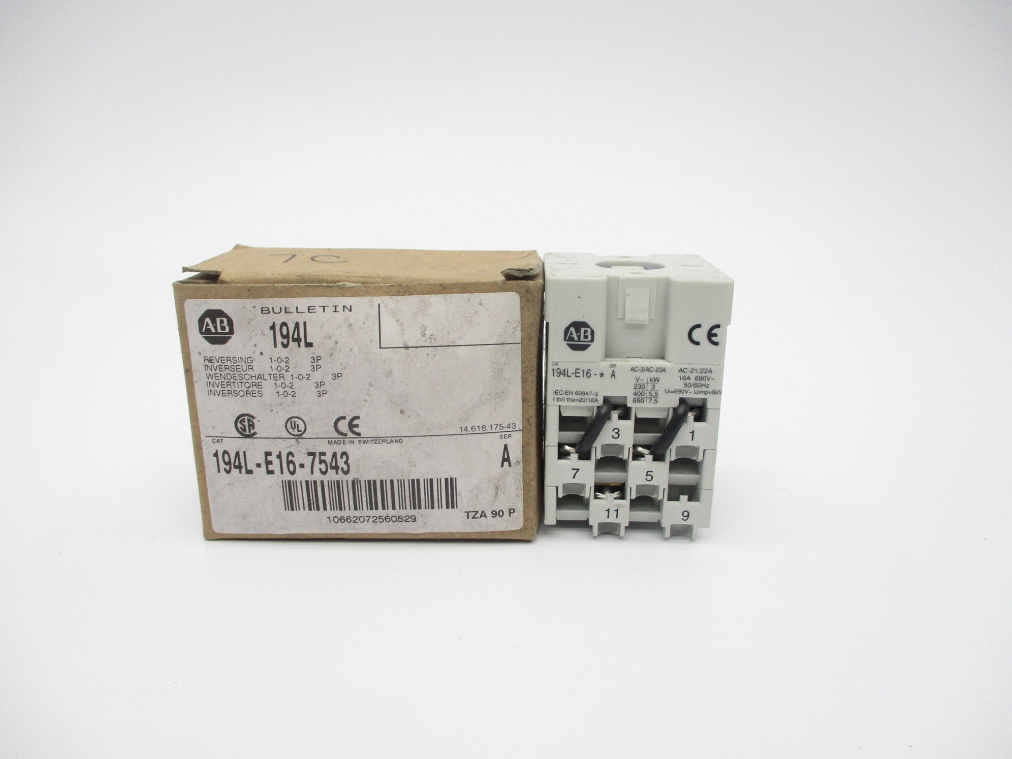 ALLEN BRADLEY 194L-E16-7543 SER. A 690V 16A (BR/WH) NSMP