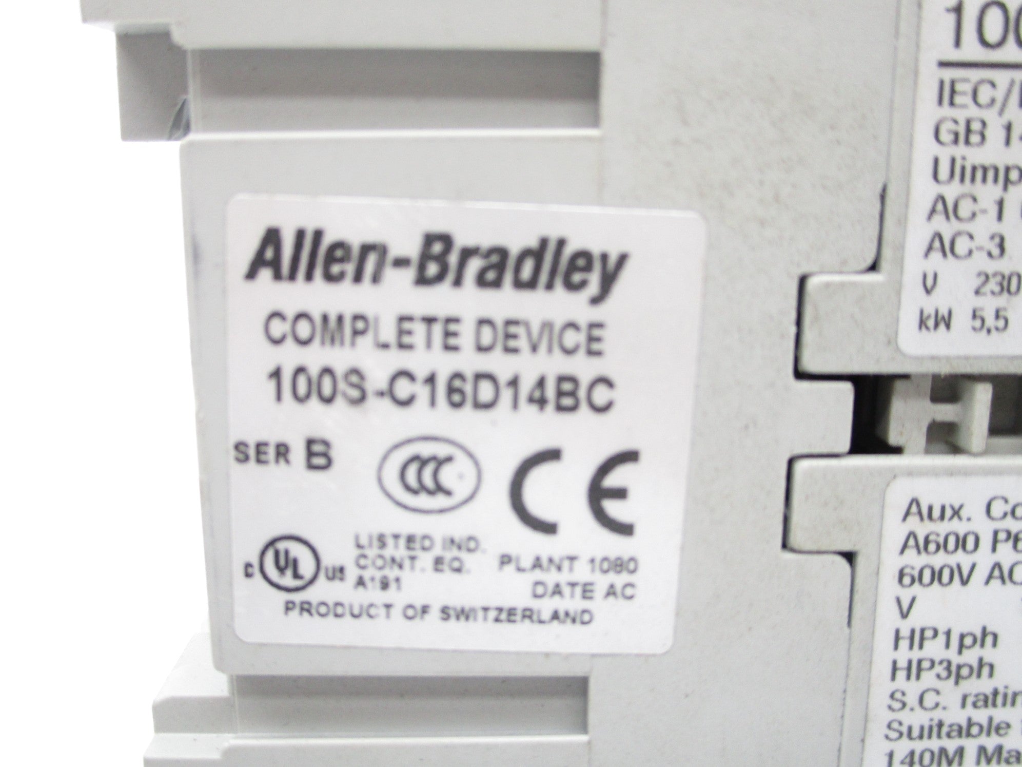 ALLEN BRADLEY 100S-C16D14BC SER. B 110/120V NSNP