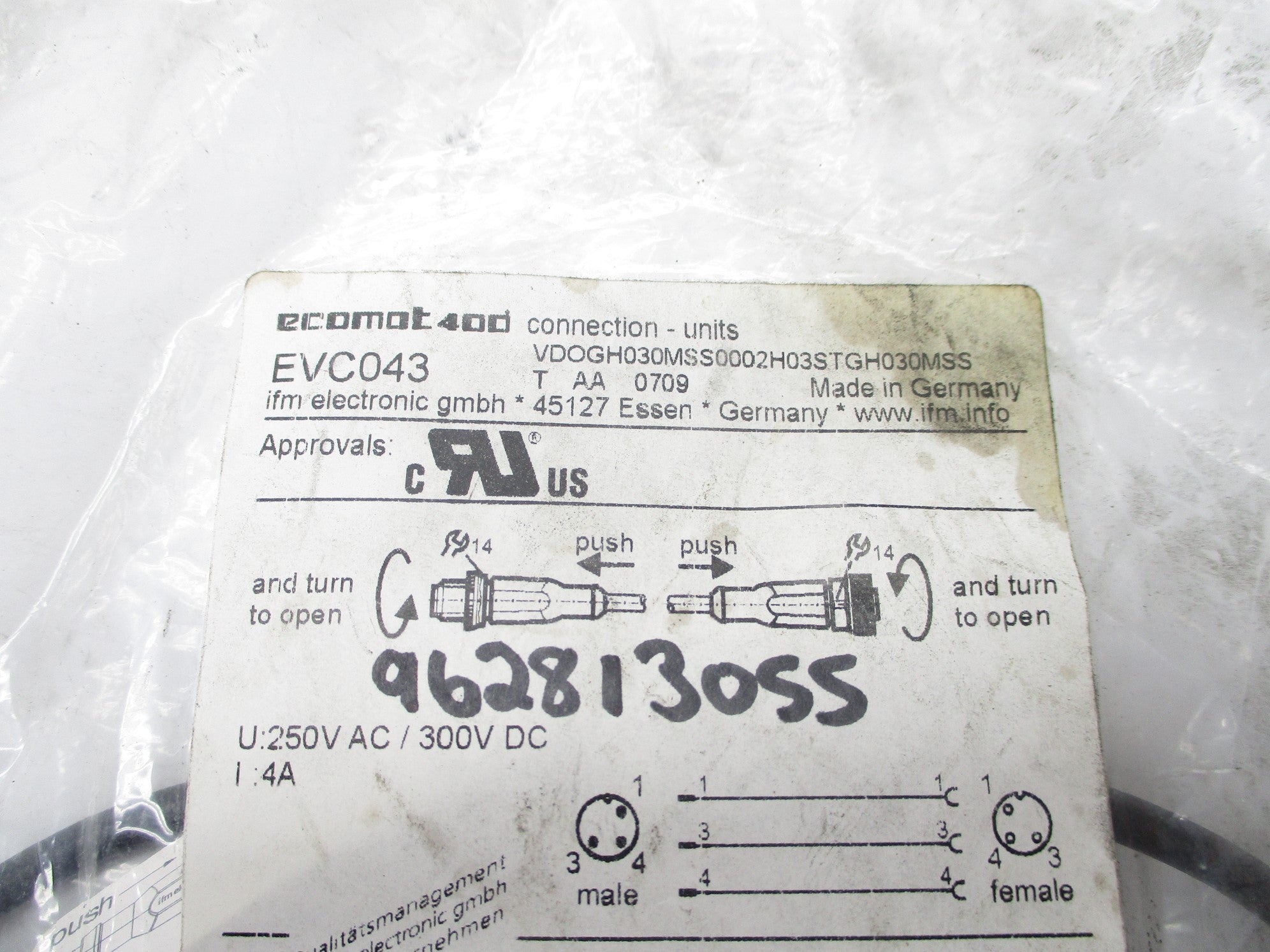 IFM EFECTOR EVC043 VDOGH030MSS0002H03STGH030MSS 250VAC NSMP