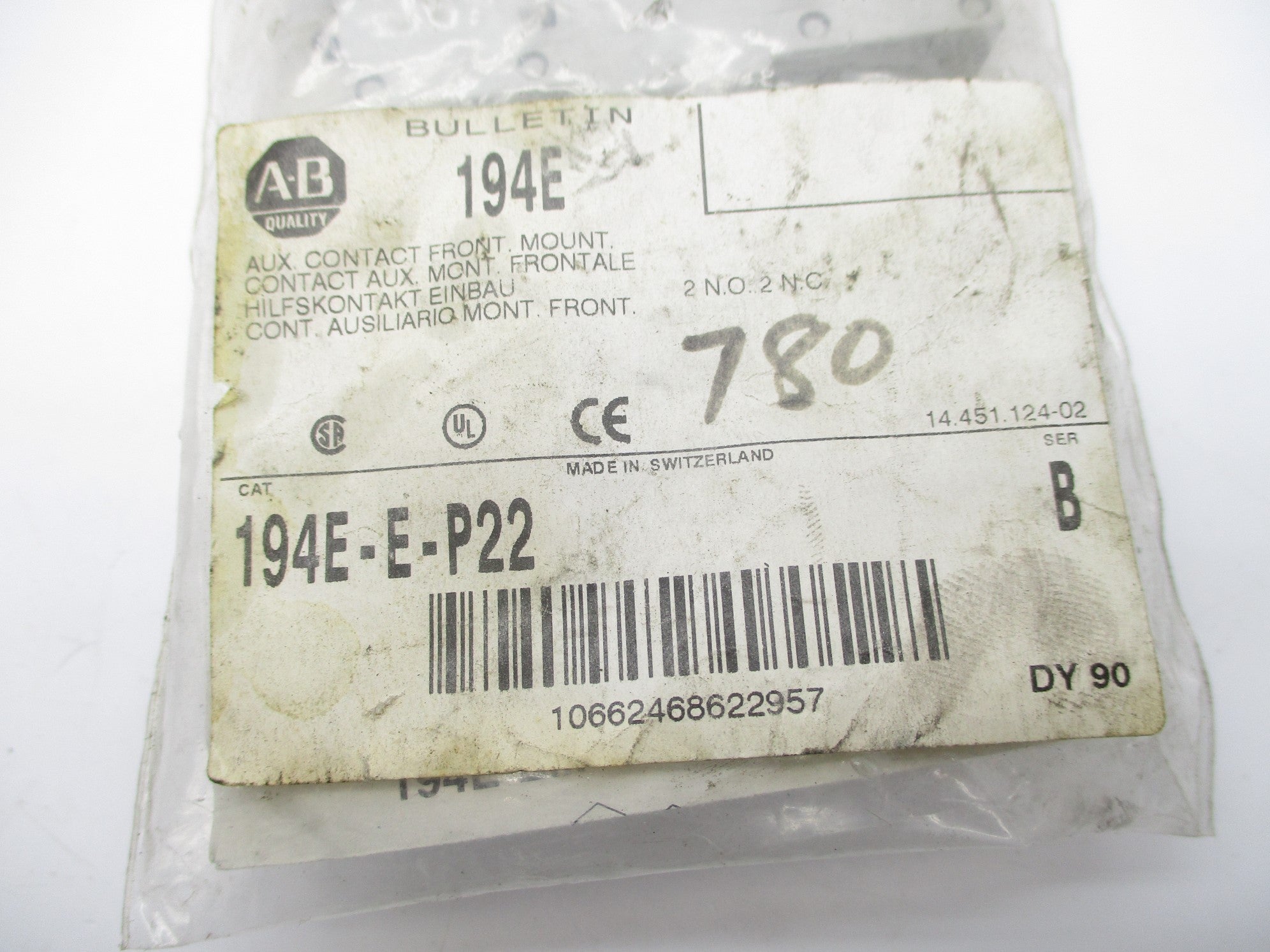 ALLEN BRADLEY 194E-E-P22 SER. B NSMP