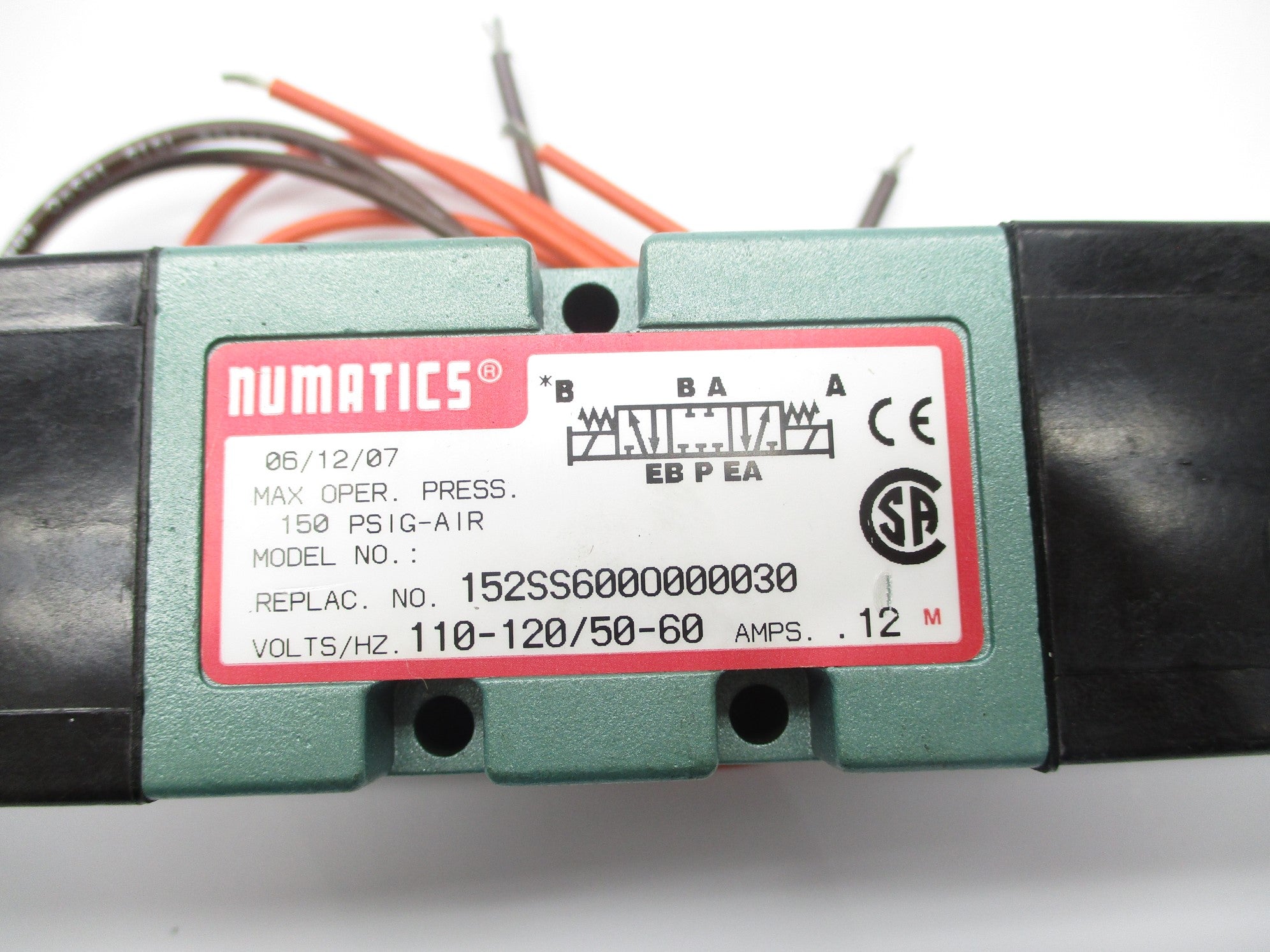 NUMATICS 152SS600O000030 110-120V NSNP