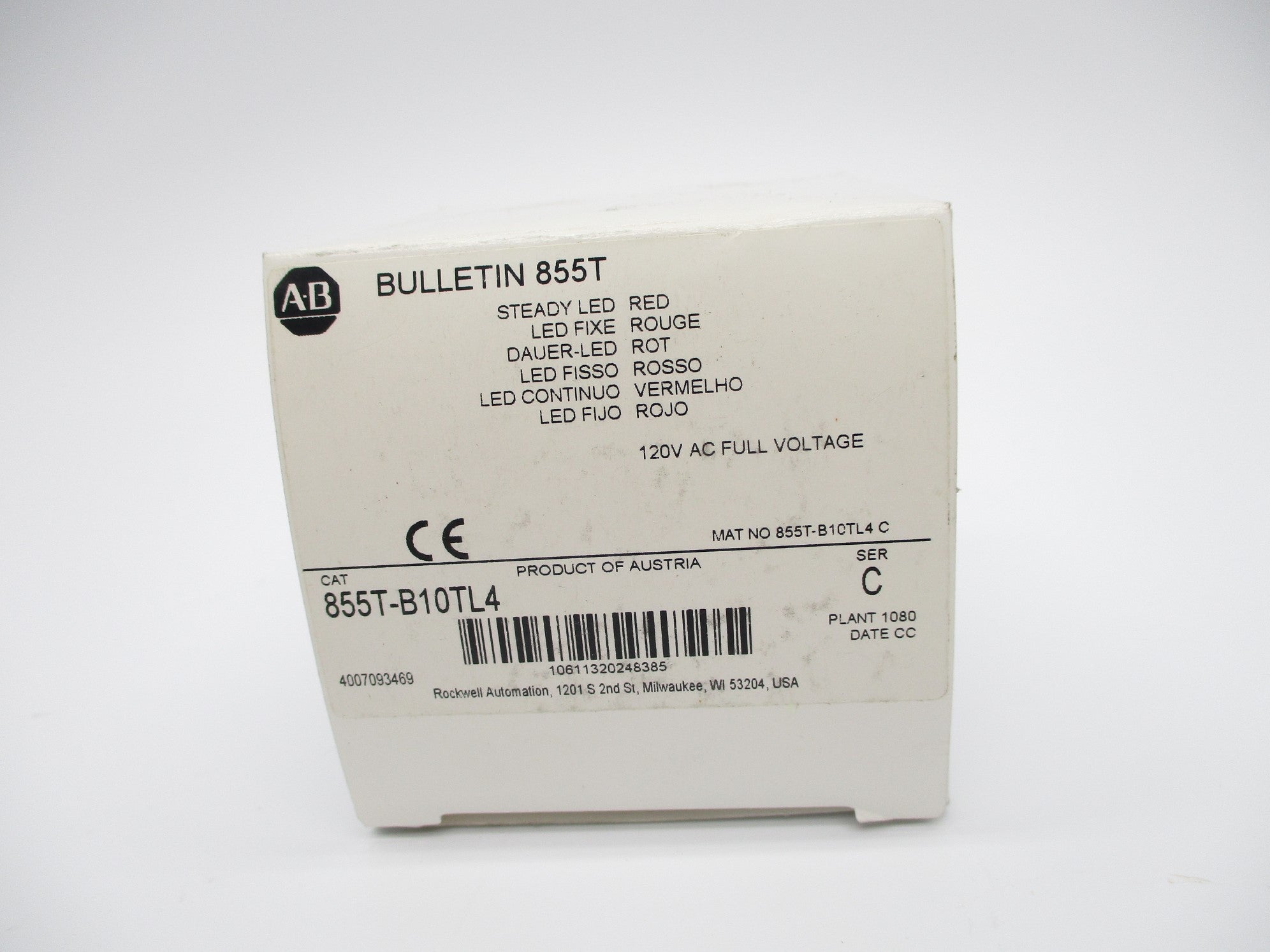 ALLEN BRADLEY 855T-B10TL4 SER. C (WH) NSMP