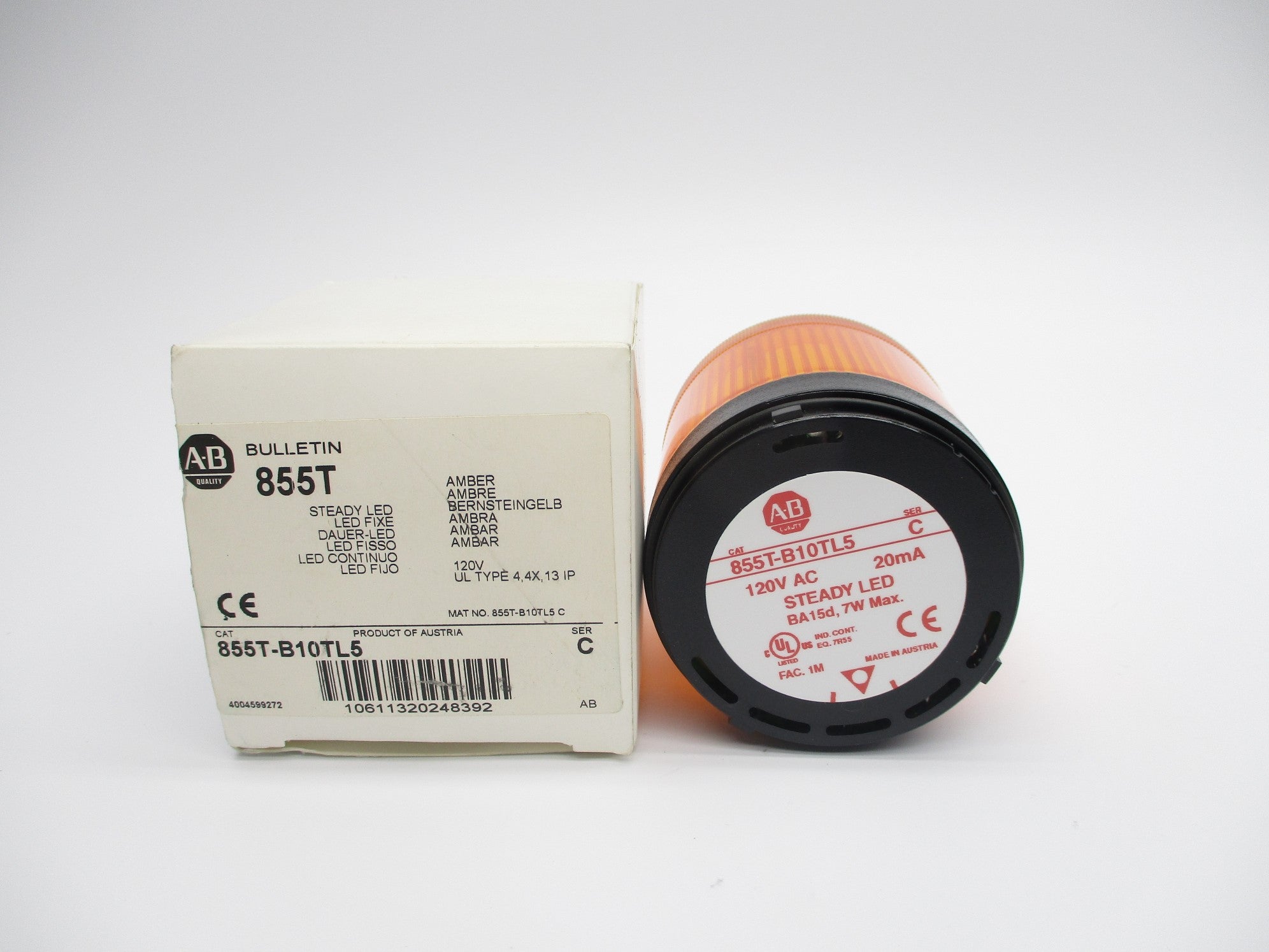 ALLEN BRADLEY 855T-B10TL5 SER. C 120VAC (WH) NSMP