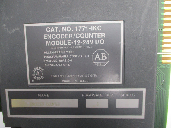 ALLEN BRADLEY 1771-IKC F/W G UNMP