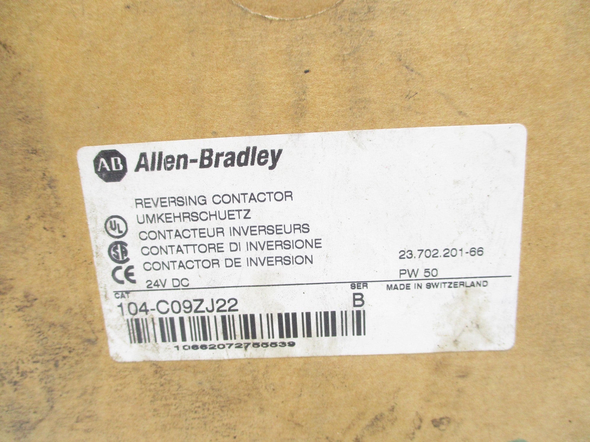 ALLEN BRADLEY 104-C09ZJ22 SER. B 24V (BR/WH) NSMP
