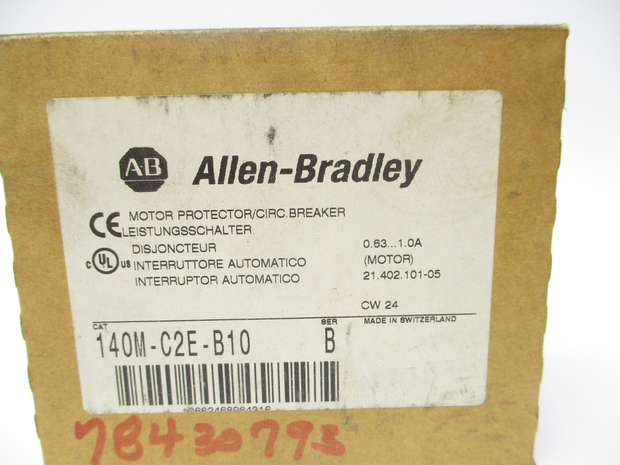 ALLEN BRADLEY 140M-C2E-B10 SER. B 0.63-1.0A (BR/WH) NSMP