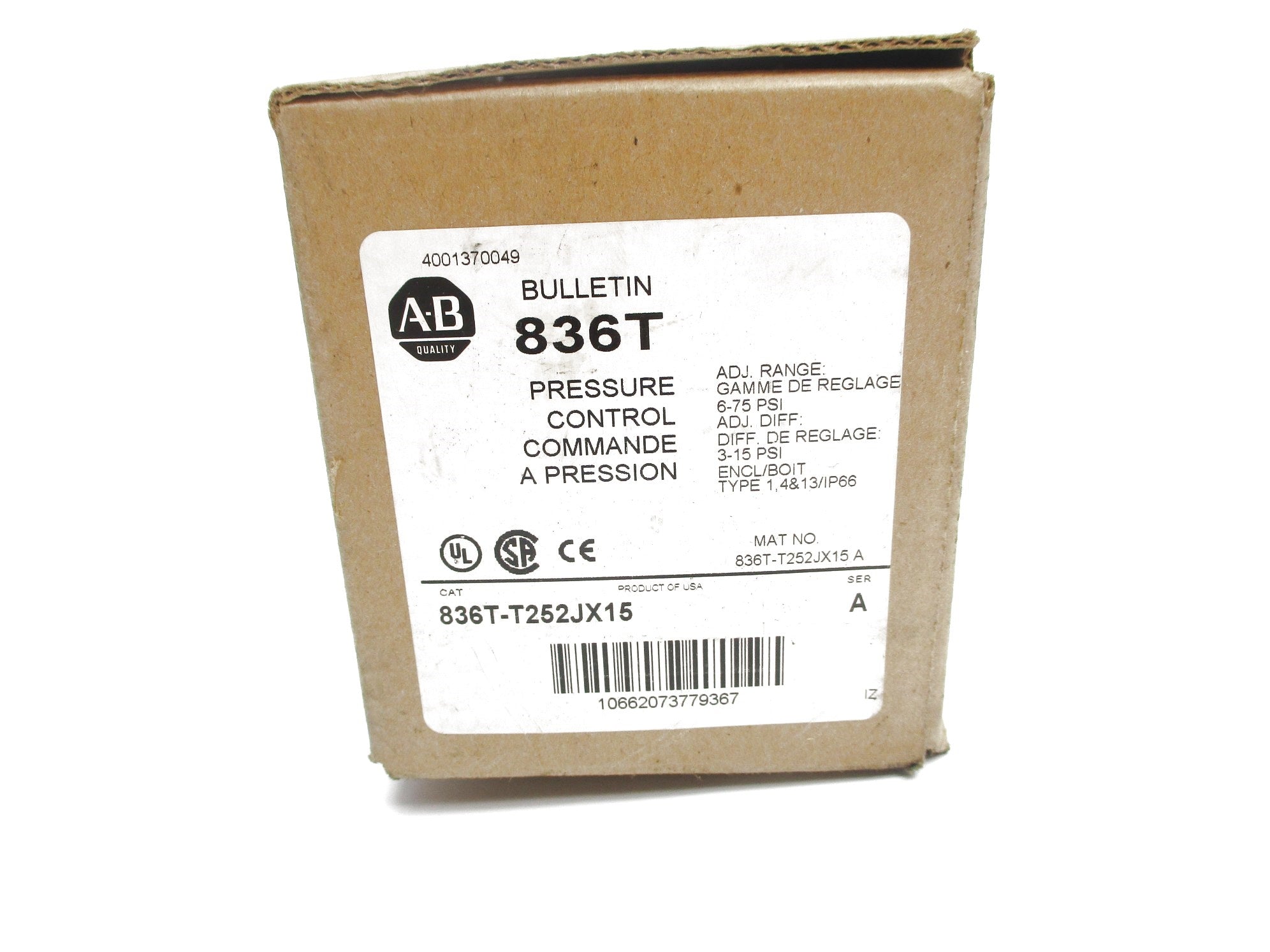 INDUSTRIAL SPARE PART 836T-T252JX15 SER. A (BR/WH) NSMP
