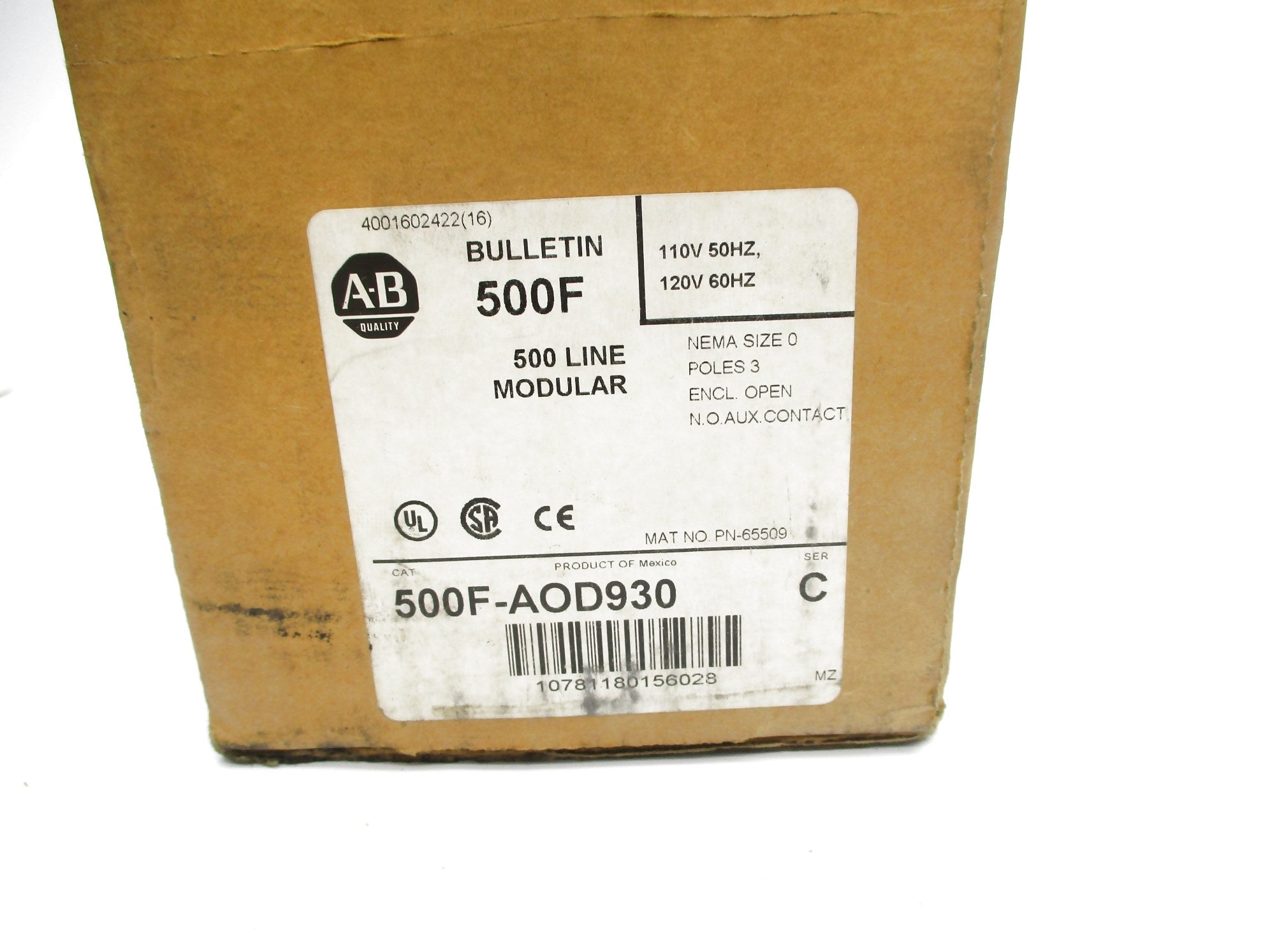 INDUSTRIAL SPARE PART 500F-AOD930 SER. C 110/115-120V 18A (BR/WH) NSMP