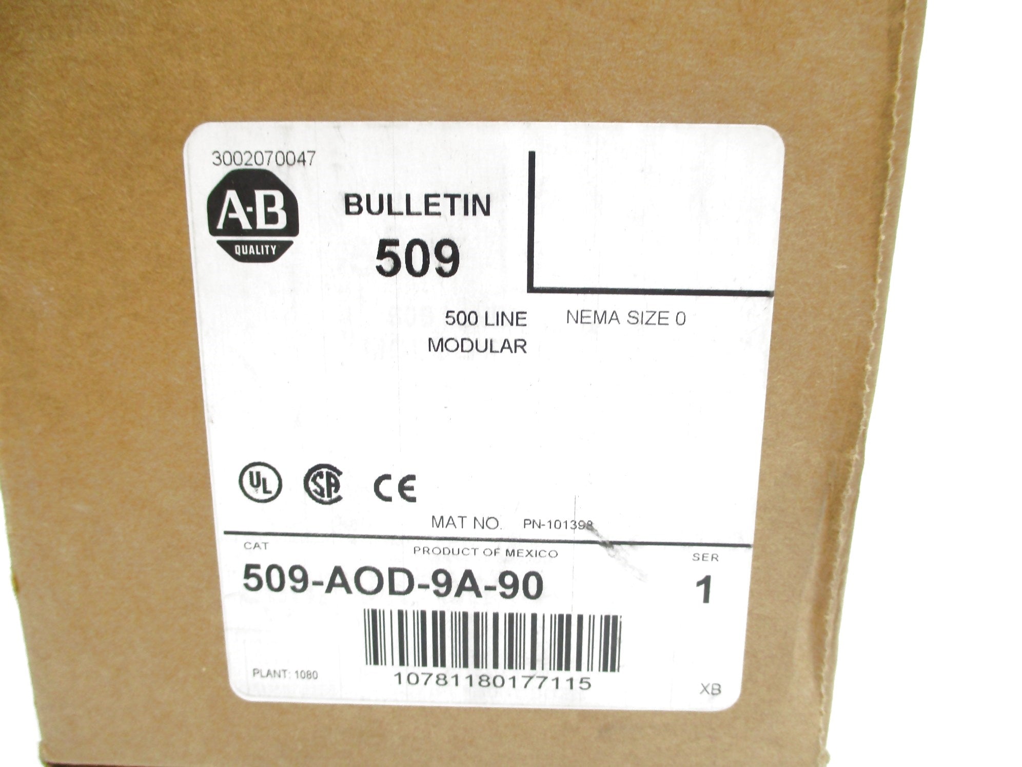 INDUSTRIAL SPARE PART 509-AOD-9A-90 SER. 1 (BR/WH) NSMP