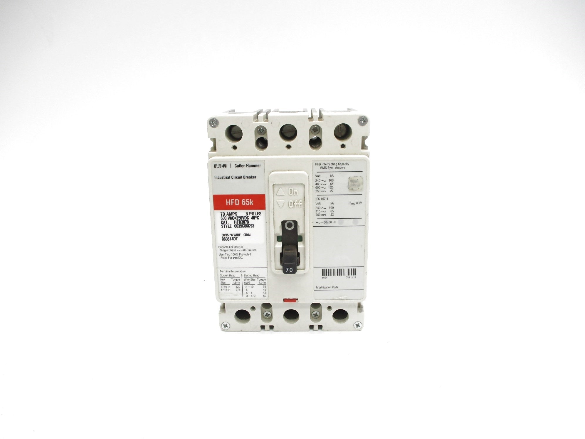 CUTLER HAMMER HFD3070 30A 600V UNMP