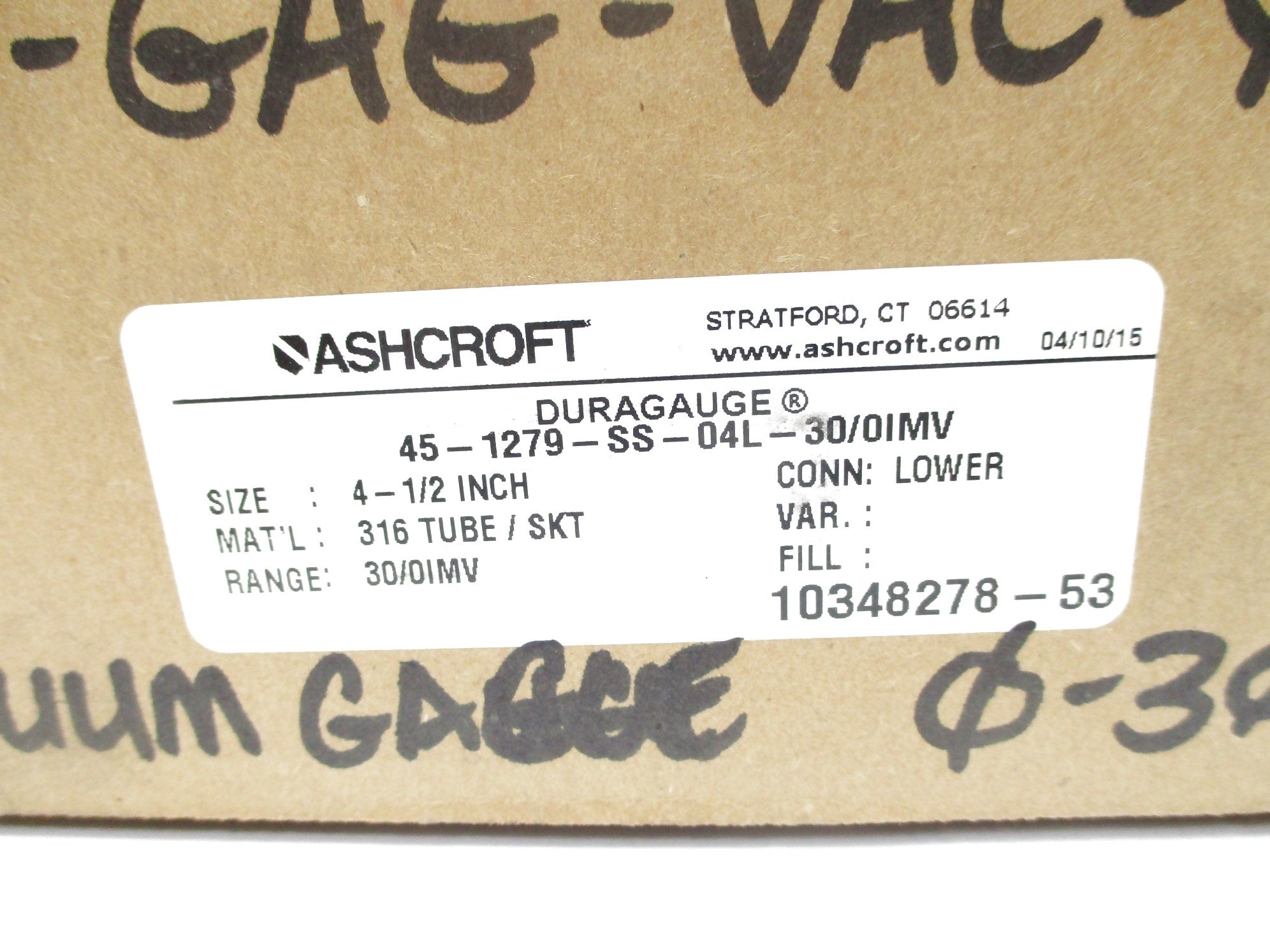 ASHCROFT 45-1279-SS-04L-30/0IMV NSMP