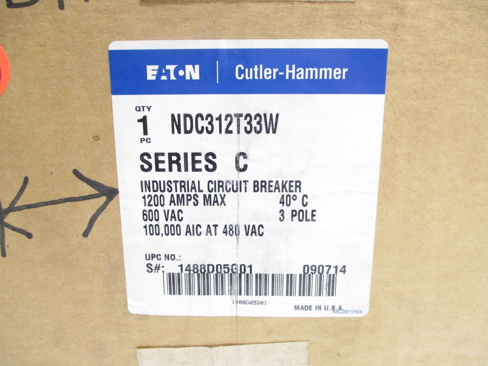CUTLER HAMMER NDC312T33W SER. C 1200A 600V NSMP