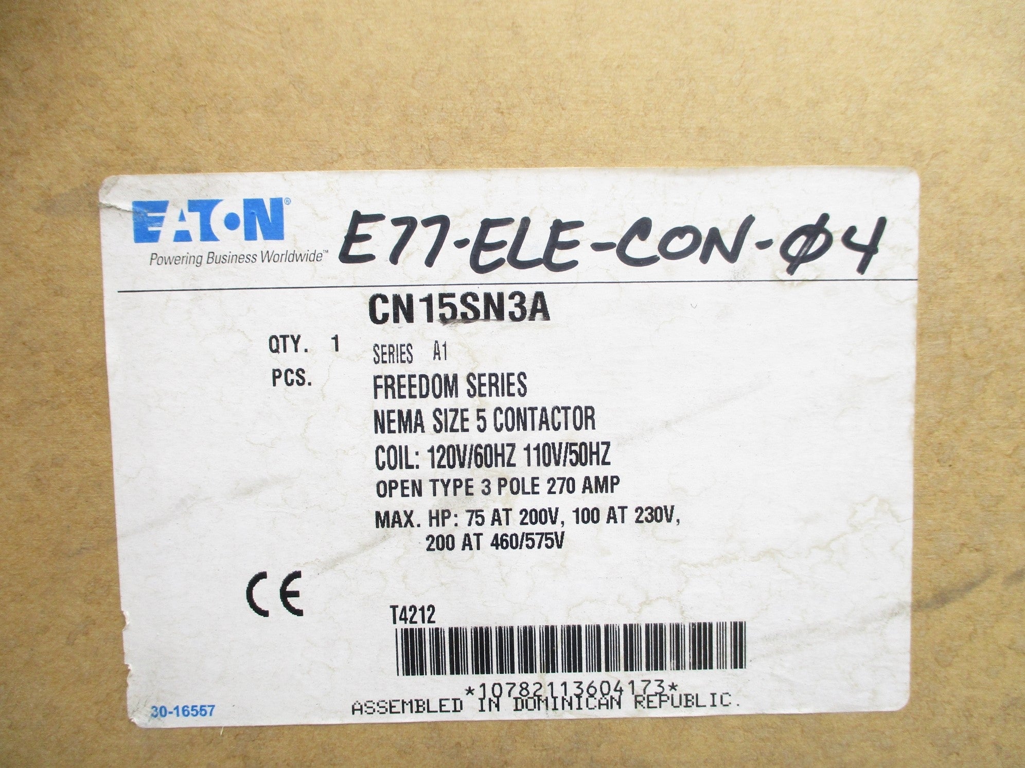 EATON CN15SN3A SER. A1 110/120V NSMP
