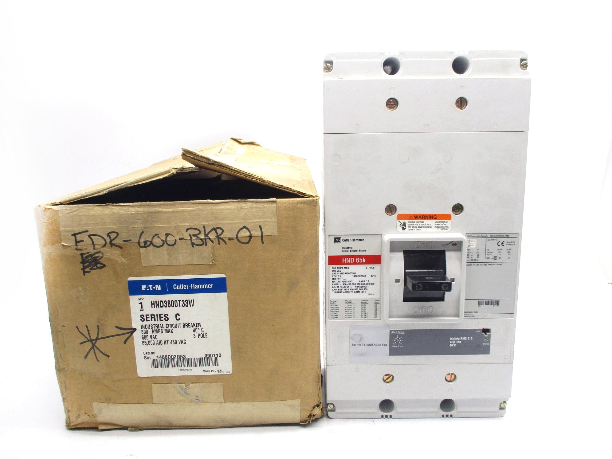 CUTLER HAMMER HND3800T33W SER. C 800A 600V NSMP