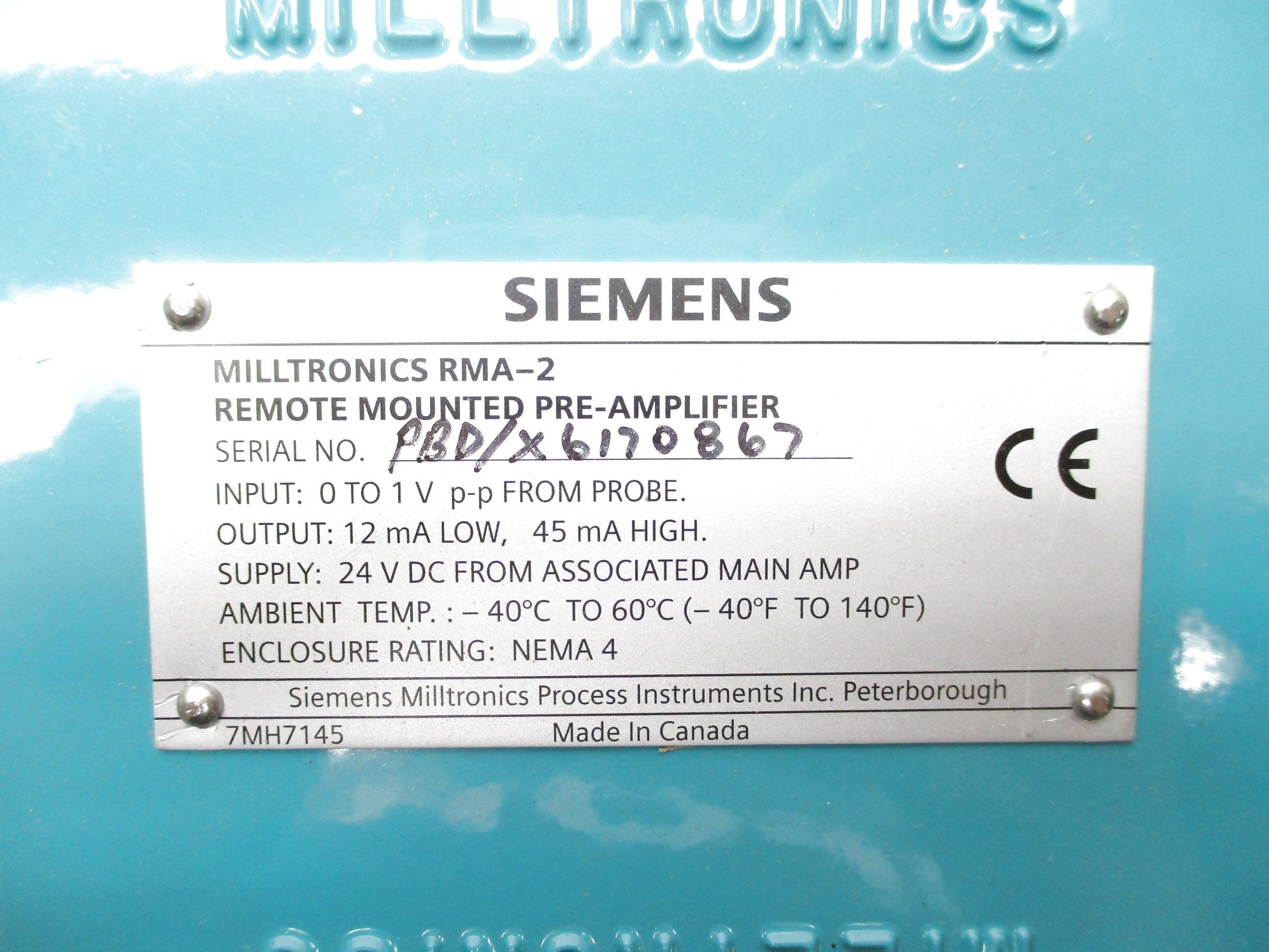 SIEMENS MILLITRONICS 7MH71450A RMA-2 NSNP