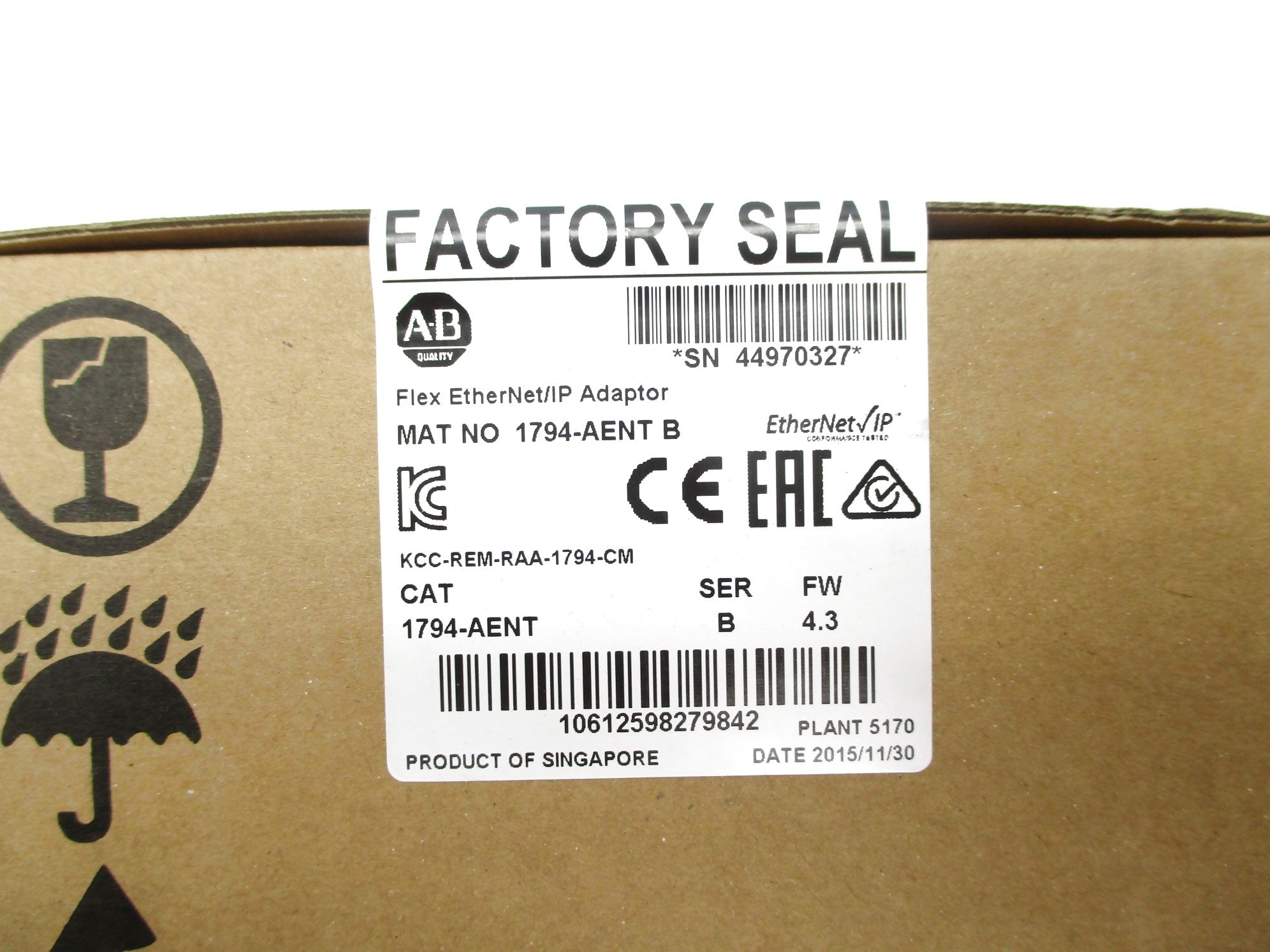 ALLEN BRADLEY 1794-AENT SER. B F/W 4.3 DATE: 2015 NSFS