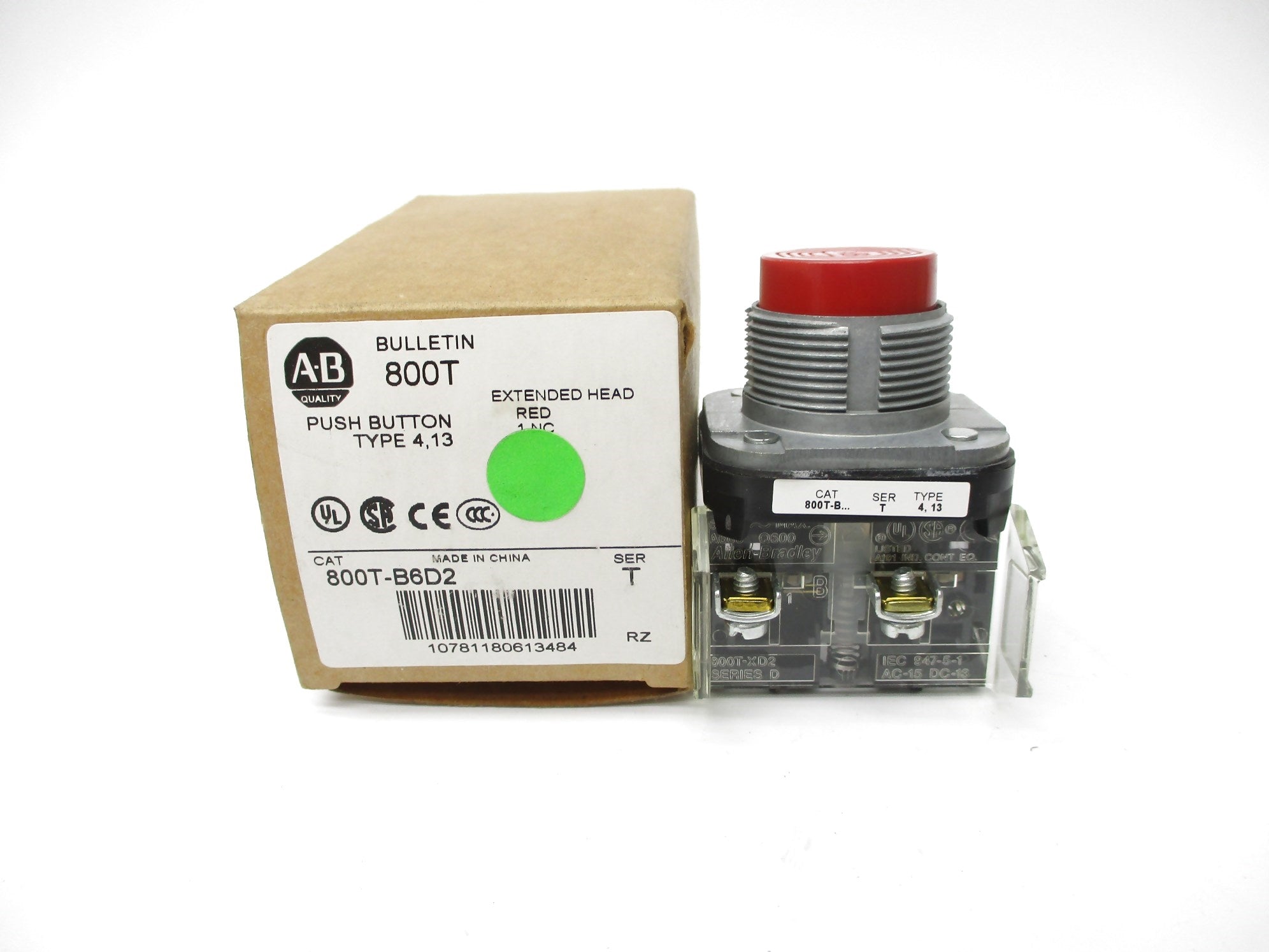 ALLEN BRADLEY 800T-B6D2 SER. T (BR/WH) NSMP