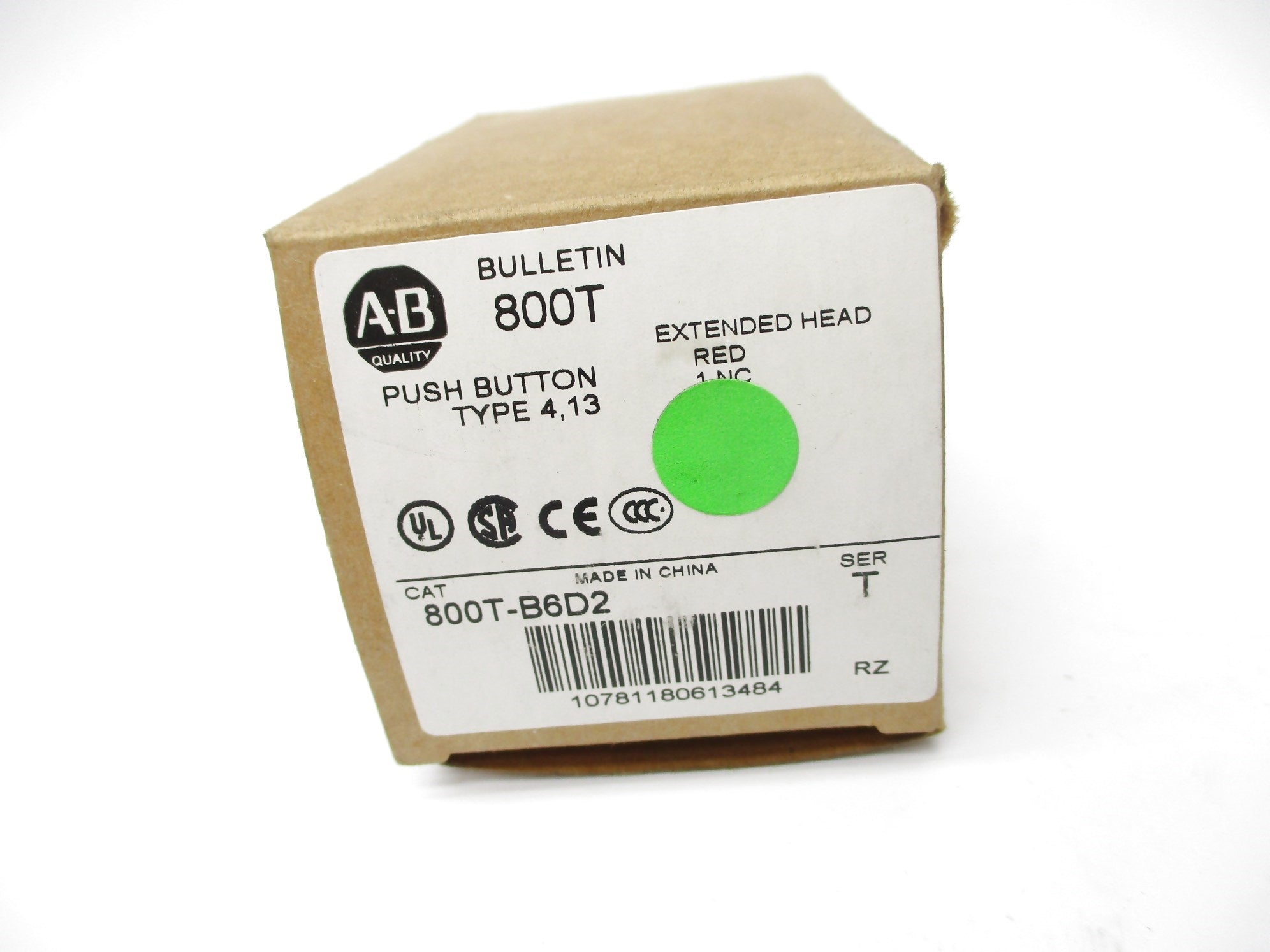 ALLEN BRADLEY 800T-B6D2 SER. T (BR/WH) NSMP
